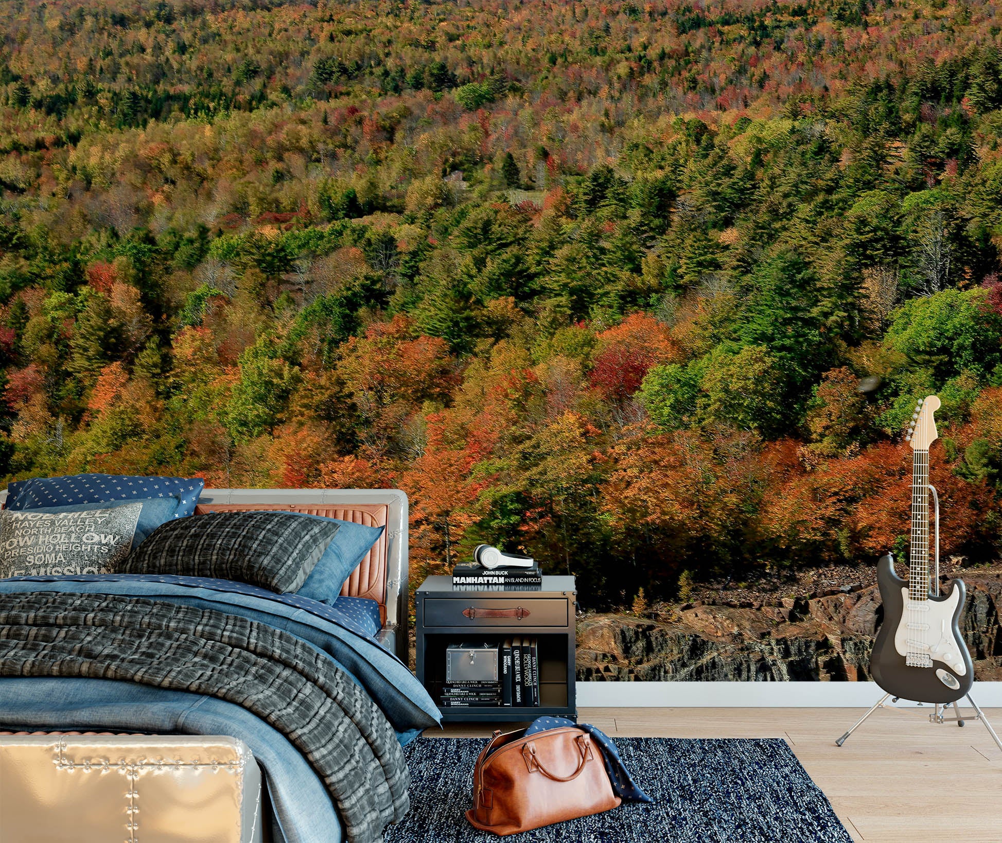 3D Red Orange Striation 62091 Kathy Barefield Wall Mural Wall Murals