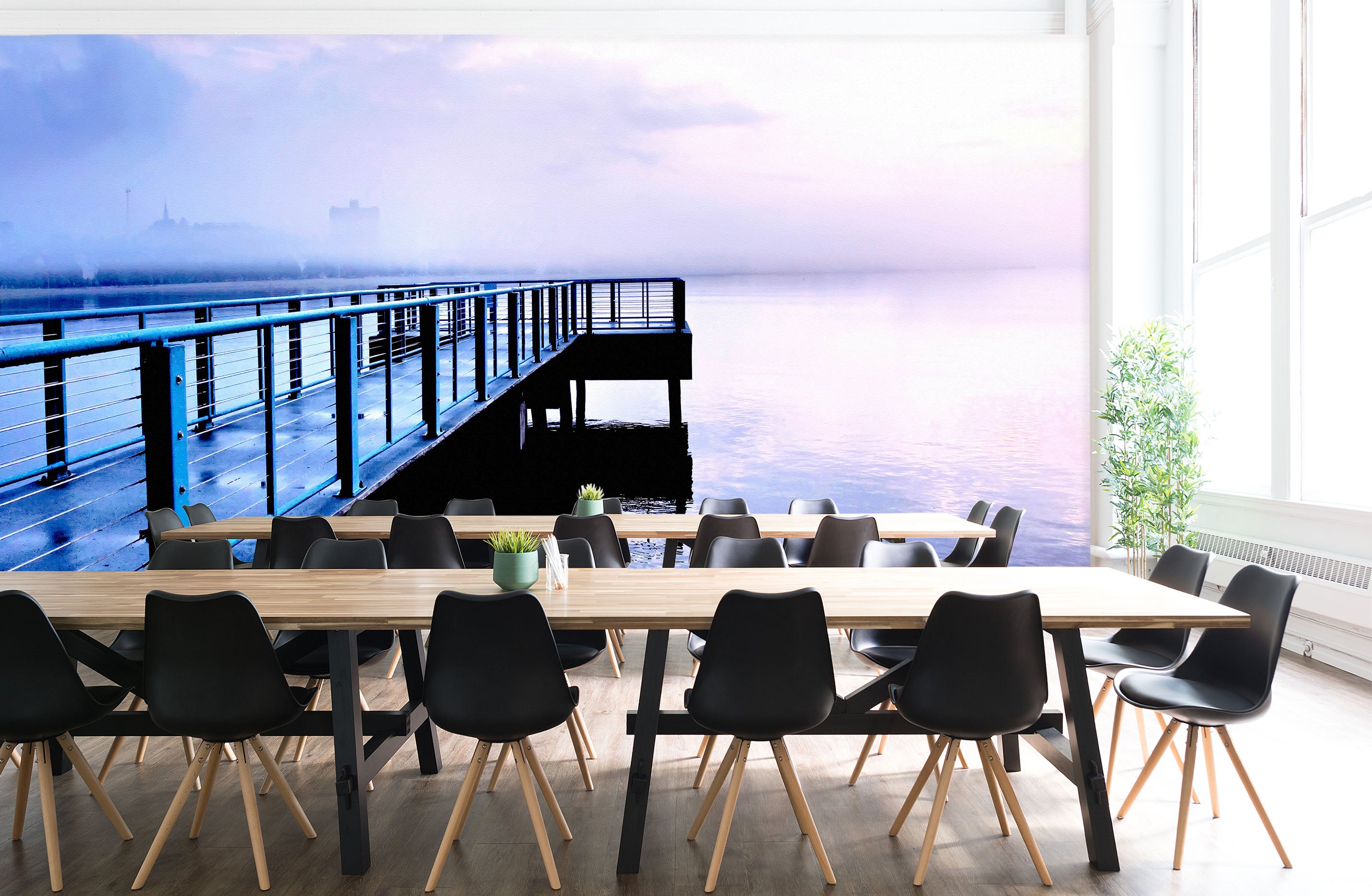 3D Blue Sky Bridge 026 Wall Murals