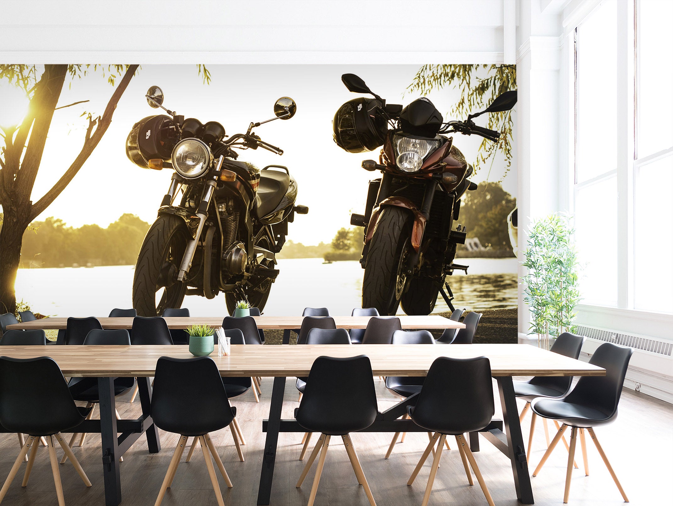 3D Motorcycle River 133 Vehicle Wall Murals
