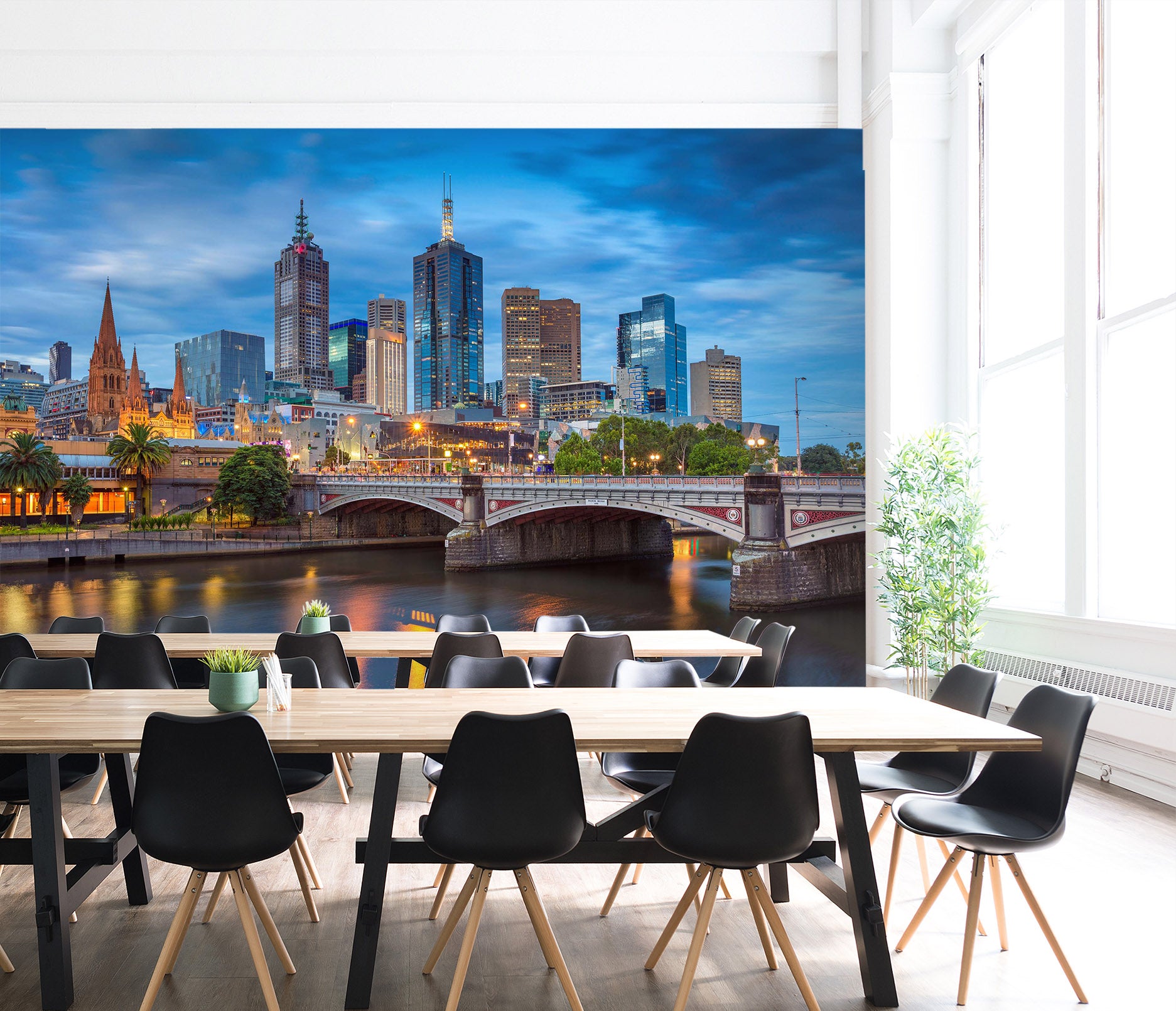 3D Night View Bridge 078 Wall Murals