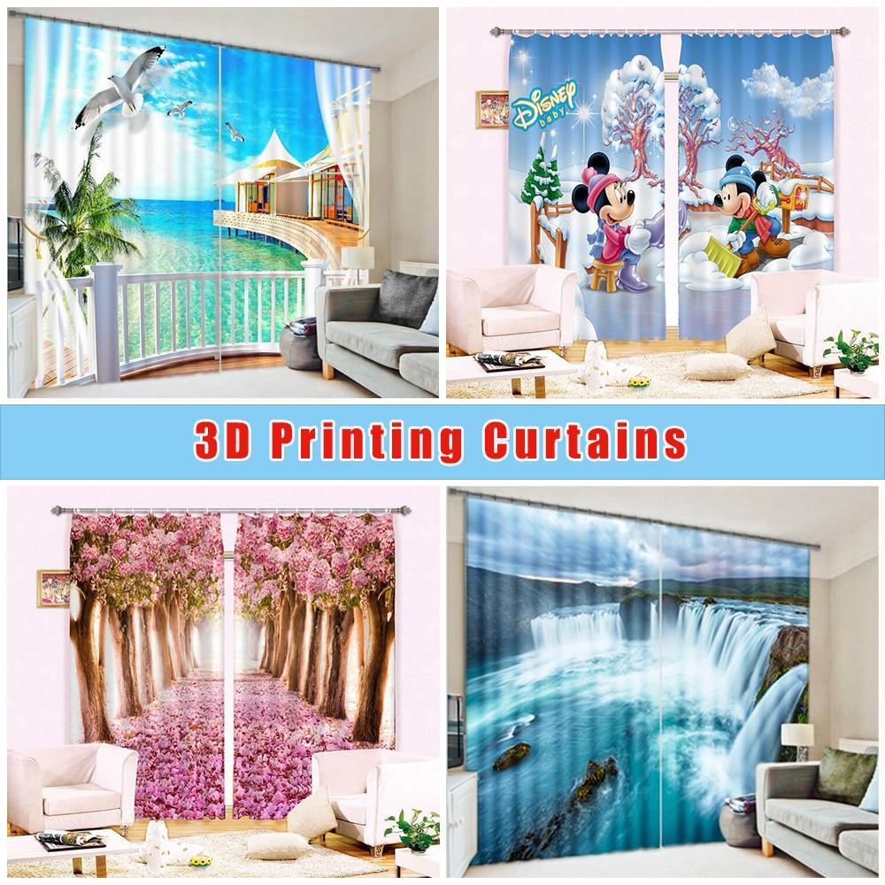 3D Flowers Sea Swans Curtains Drapes Wallpaper AJ Wallpaper 