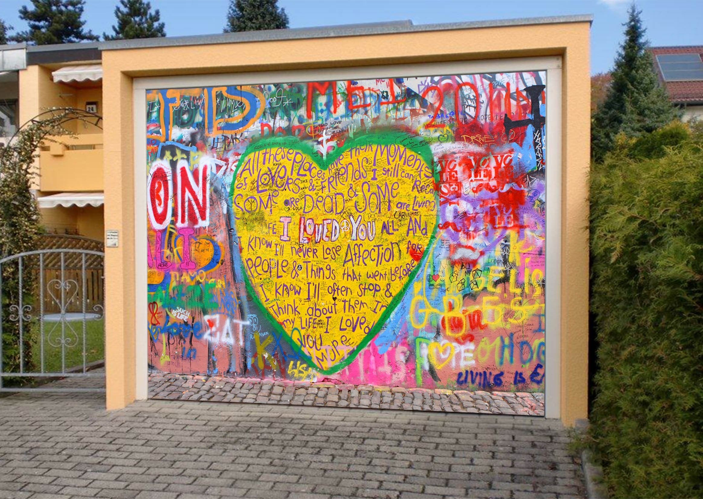 3D Romantic Graffiti 32 Garage Door Mural Wallpaper AJ Wallpaper 