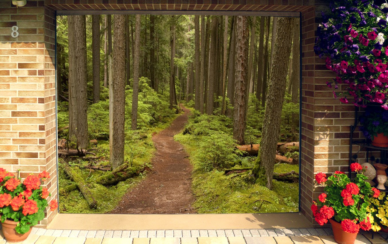 3D Dense Forest Trial 136 Garage Door Mural Wallpaper AJ Wallpaper 