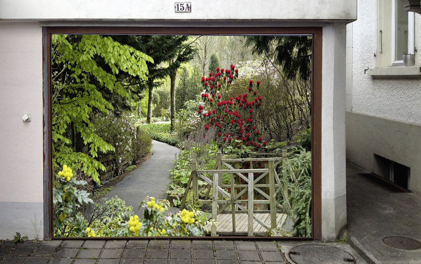 3D Park Scenery 321 Garage Door Mural Wallpaper AJ Wallpaper 