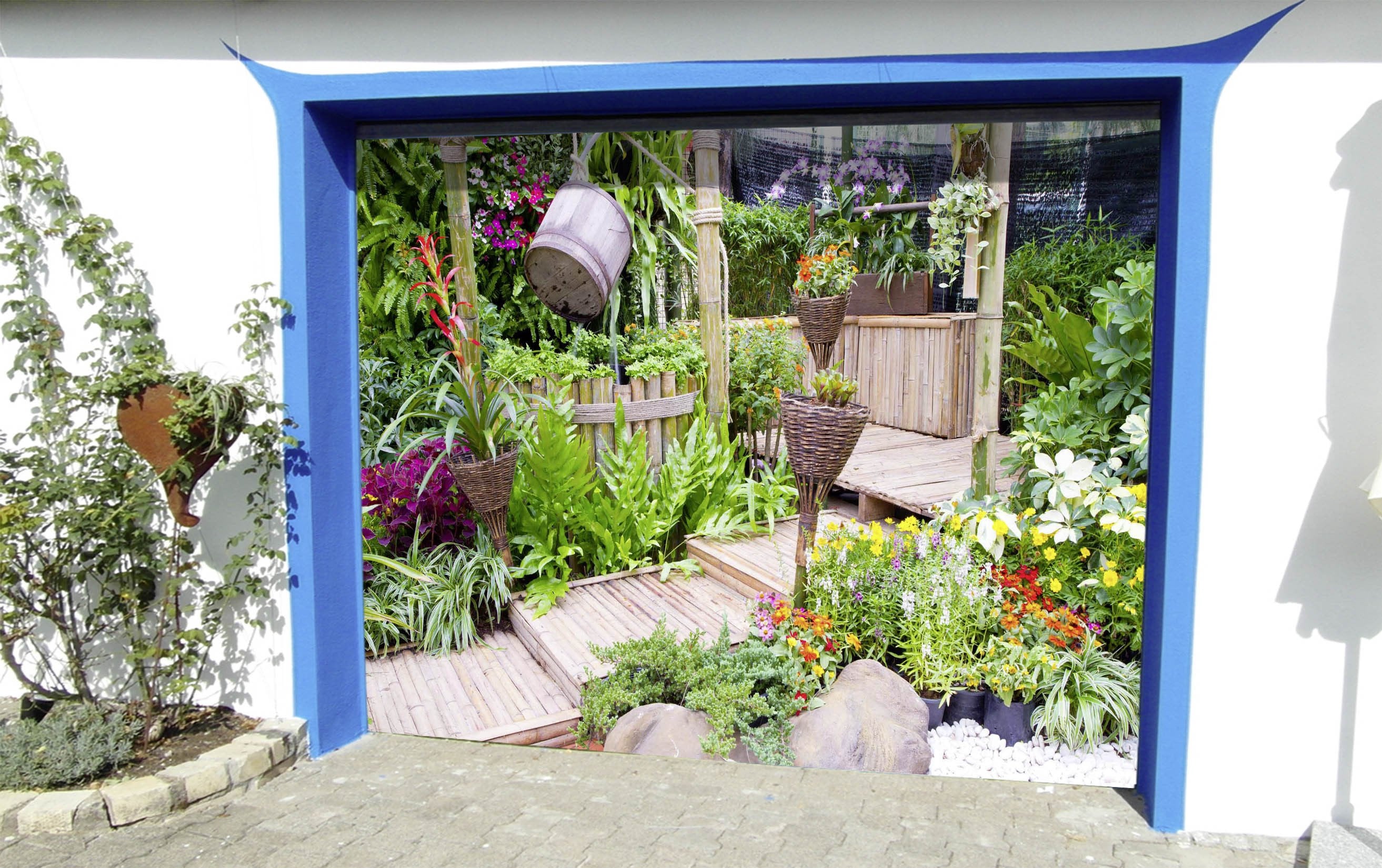 3D Garden Flowers 341 Garage Door Mural Wallpaper AJ Wallpaper 