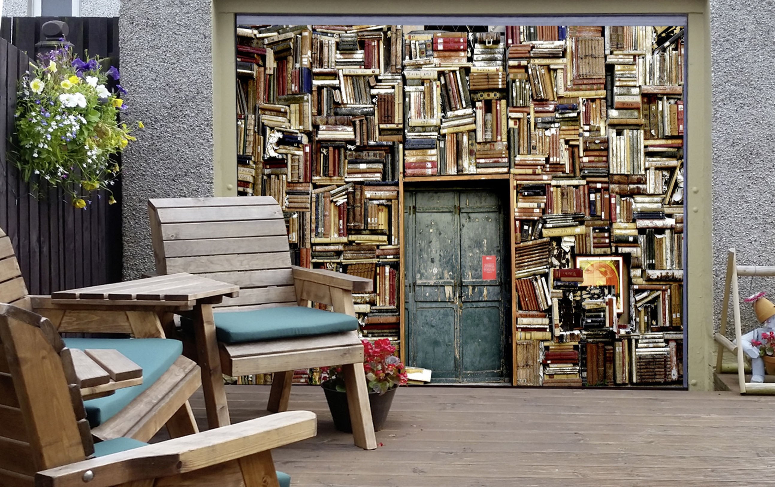3D Room Crowded Books 304 Garage Door Mural Wallpaper AJ Wallpaper 