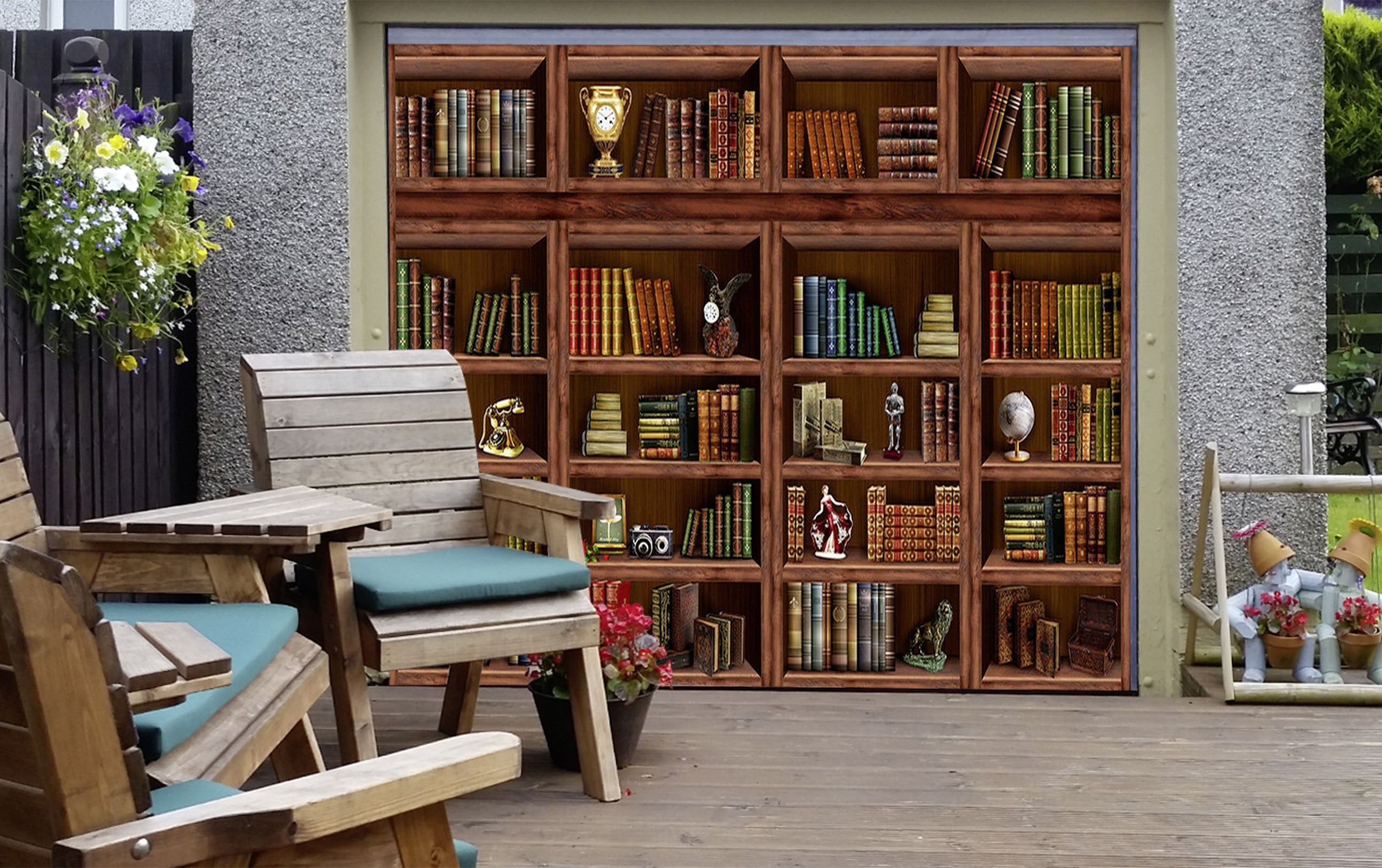 3D Bookcase 62 Garage Door Mural Wallpaper AJ Wallpaper 