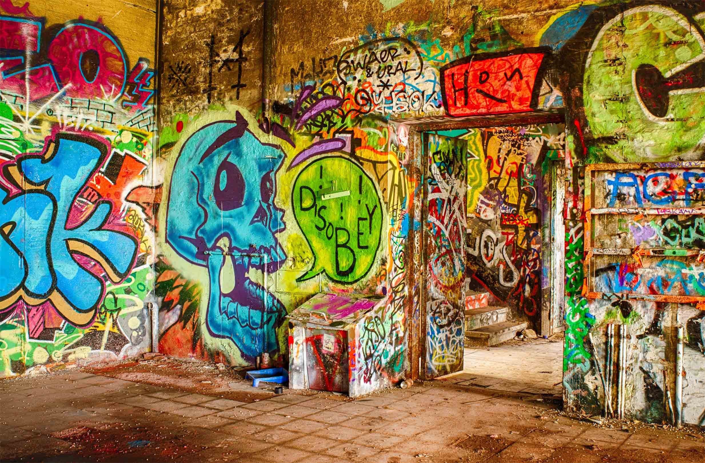 3D House Graffiti 340 Garage Door Mural Wallpaper AJ Wallpaper 