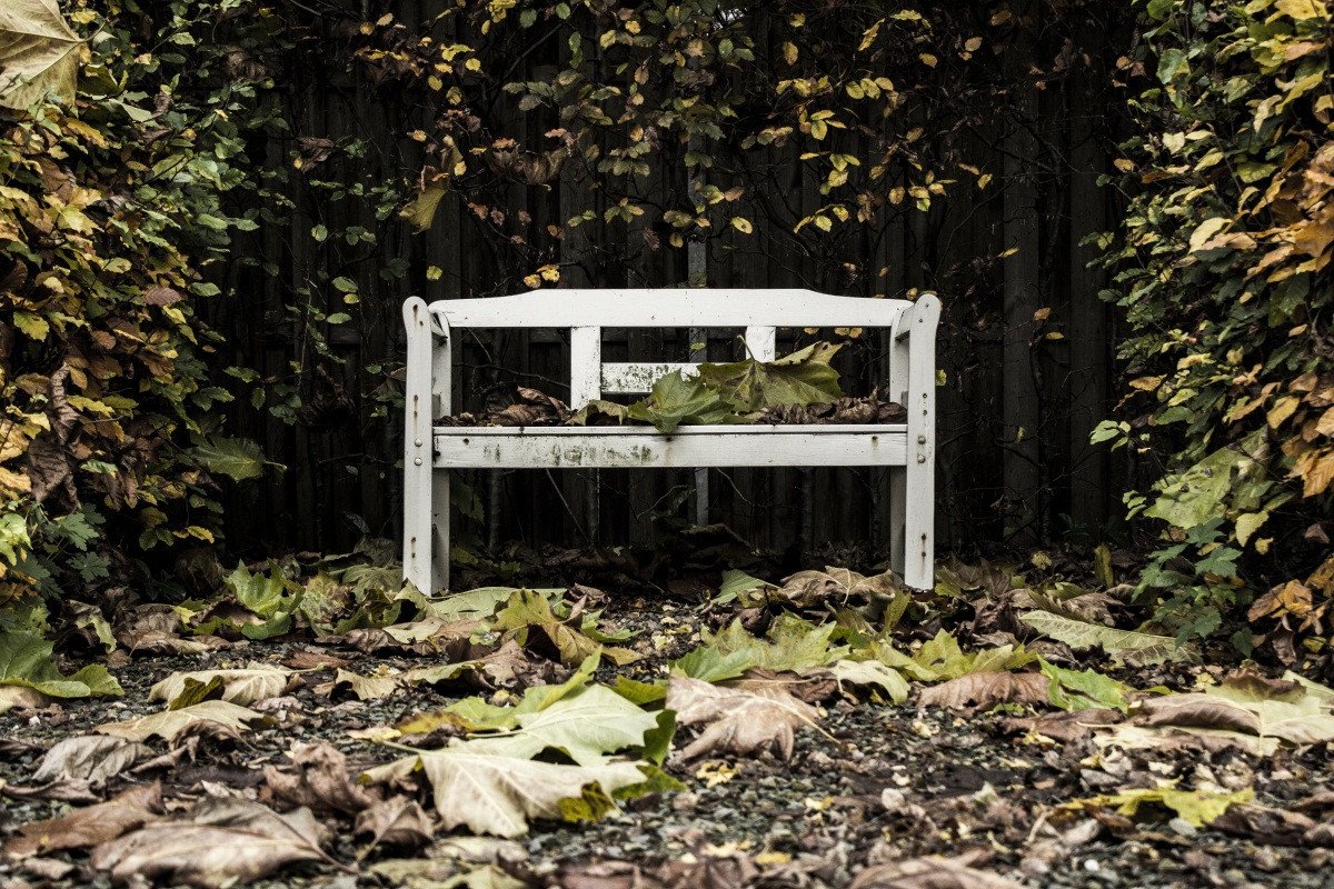 3D Bench Fallen Leaves 182 Garage Door Mural Wallpaper AJ Wallpaper 