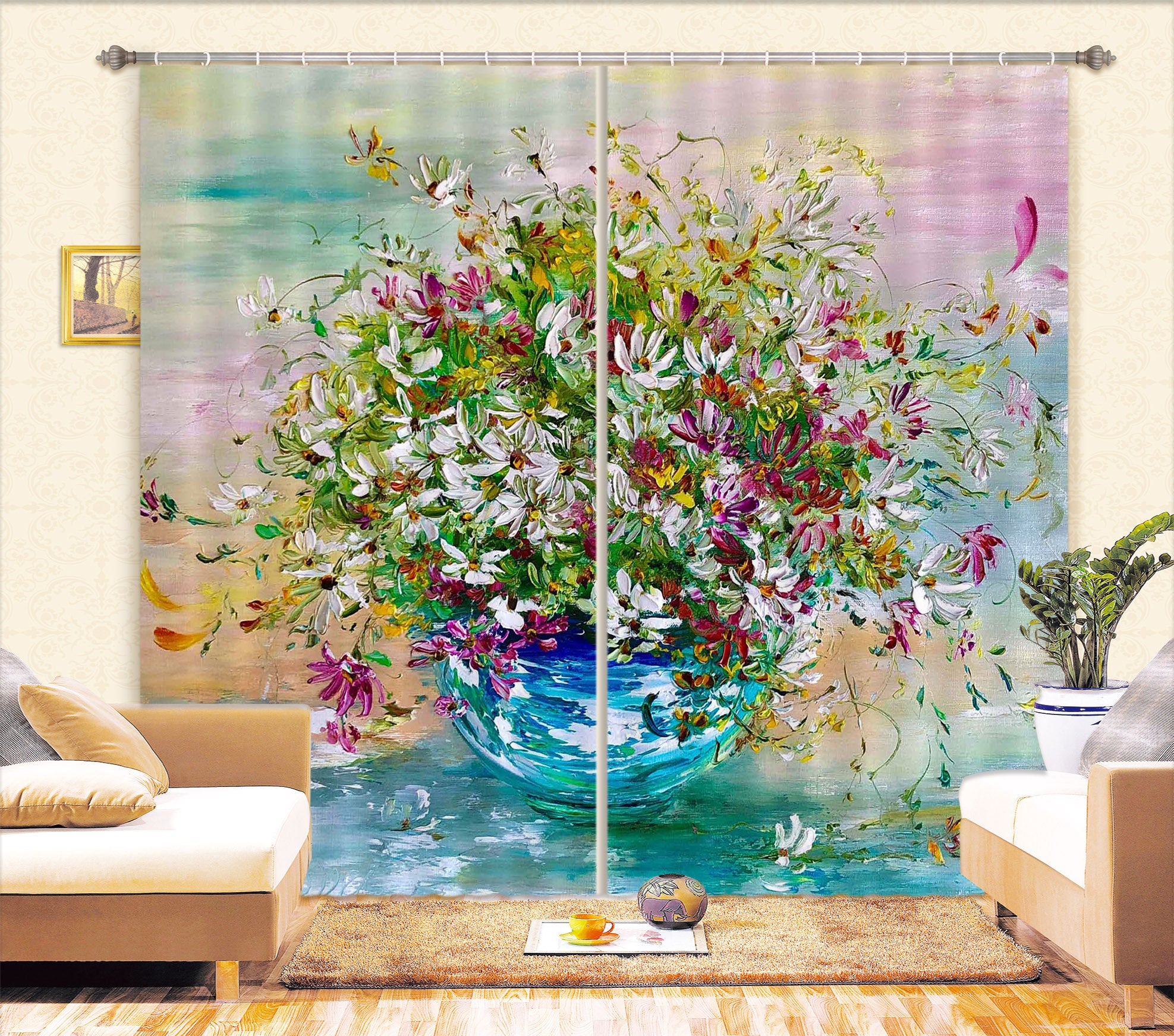 3D Beautiful Bouquet 2373 Skromova Marina Curtain Curtains Drapes