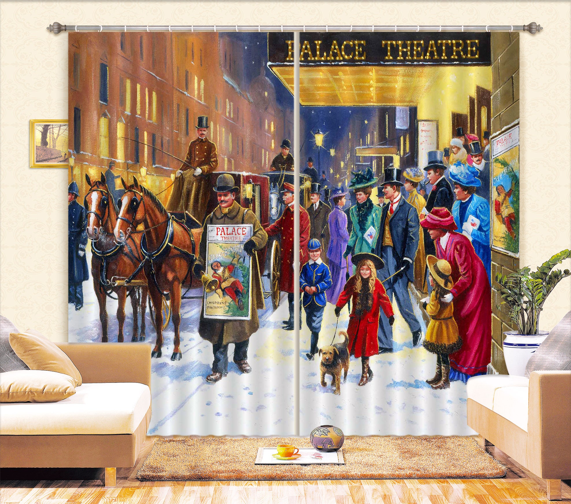 3D Street Carriage 141 Kevin Walsh Curtain Curtains Drapes