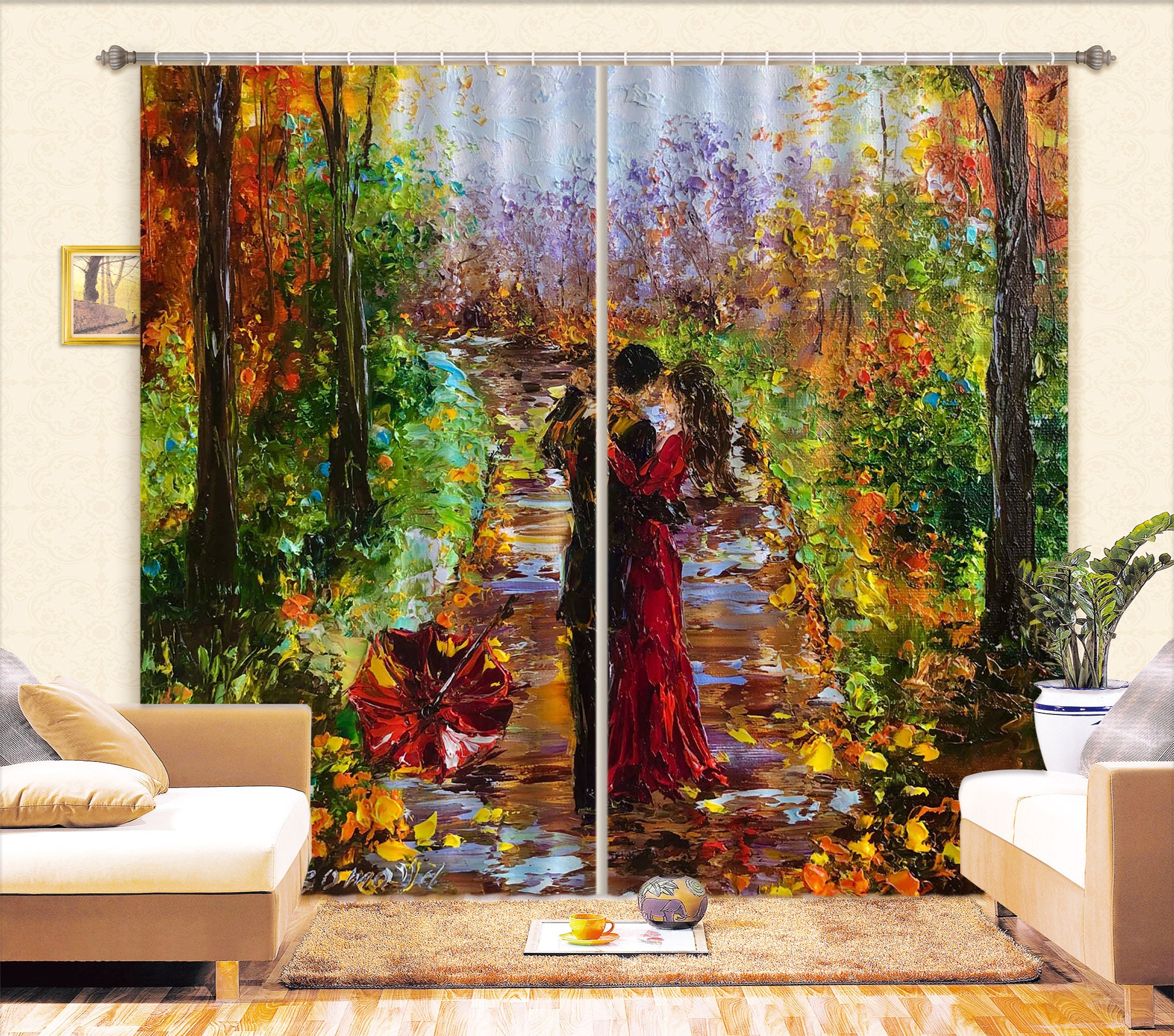 3D Oil Painting Couple 2387 Skromova Marina Curtain Curtains Drapes