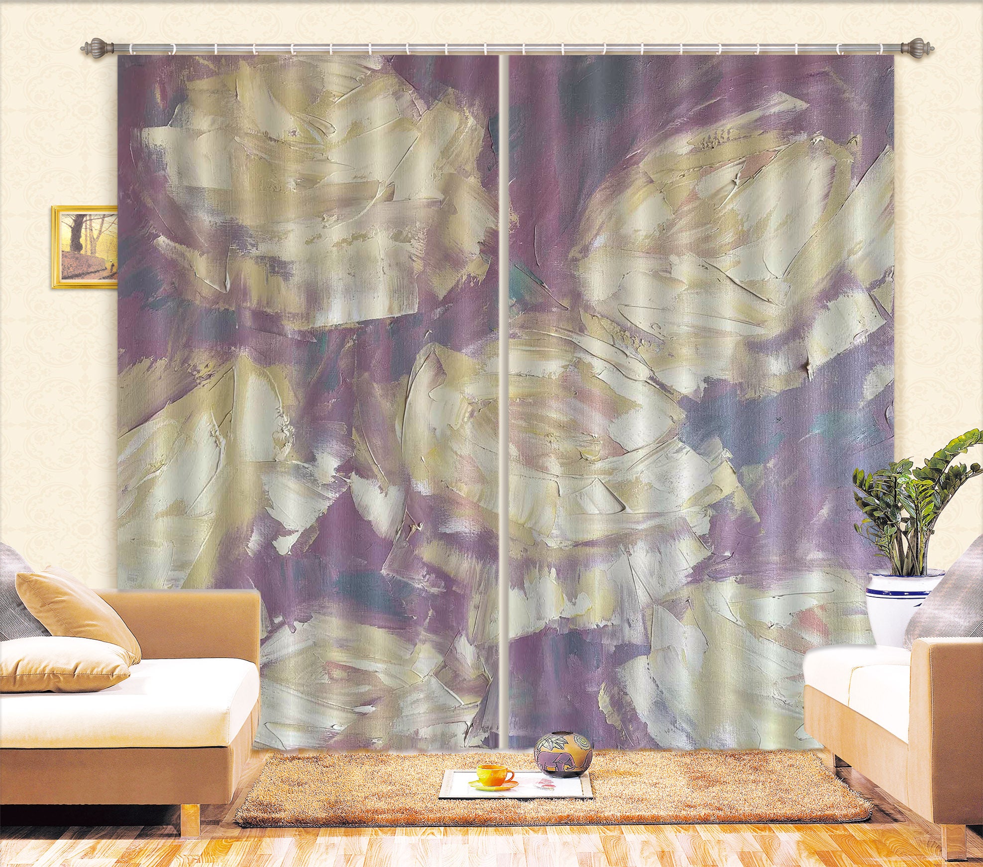 3D White Rose 3019 Skromova Marina Curtain Curtains Drapes