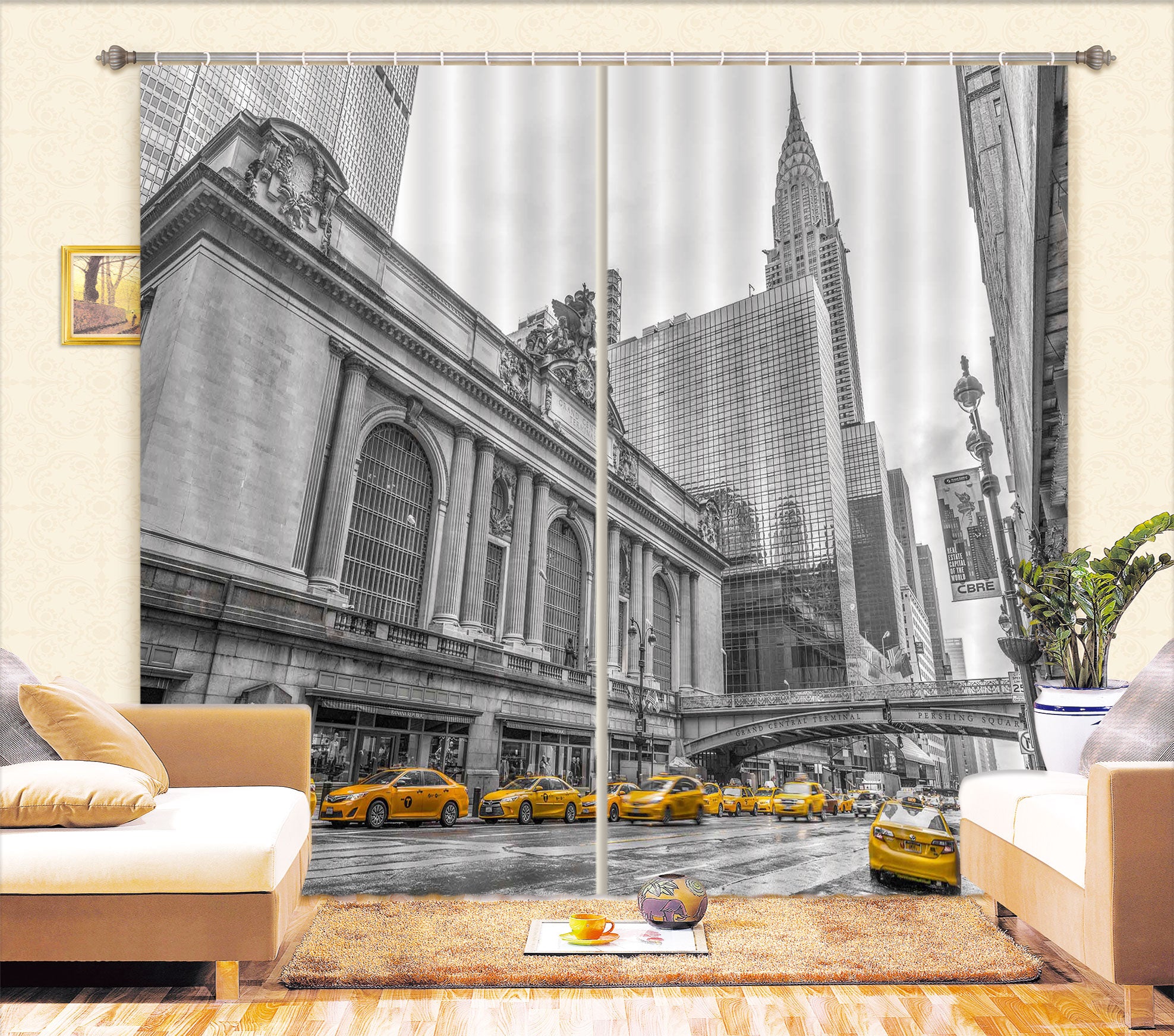 3D Taxi Junction 033 Assaf Frank Curtain Curtains Drapes