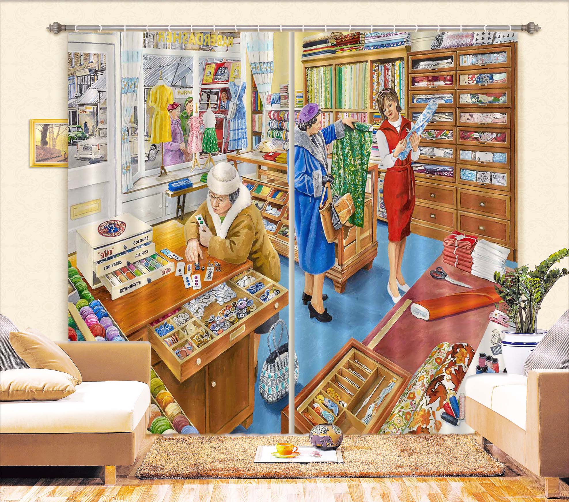 3D The Haberdasher 100 Trevor Mitchell Curtain Curtains Drapes