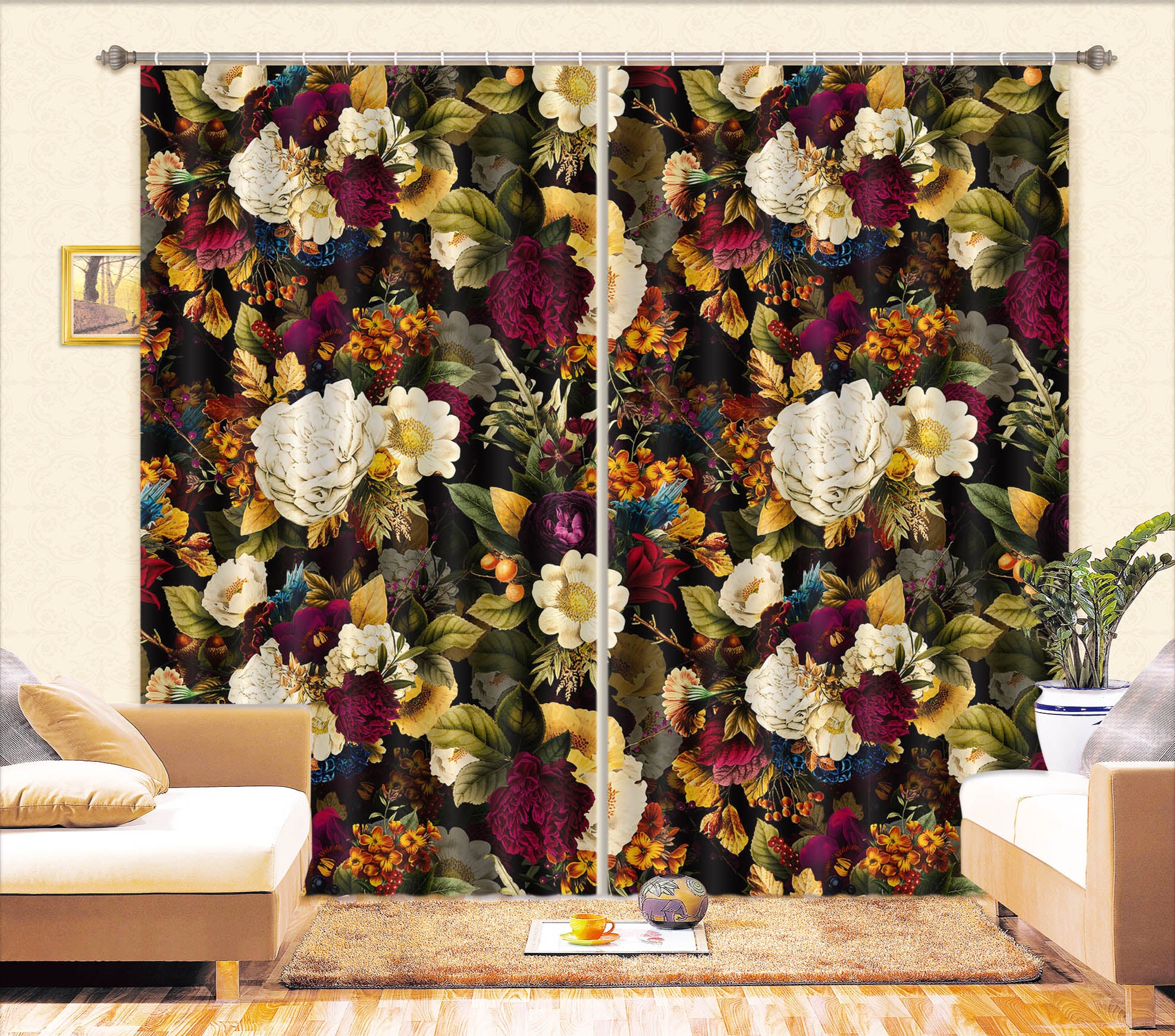 3D Painted Garden 114 Uta Naumann Curtain Curtains Drapes