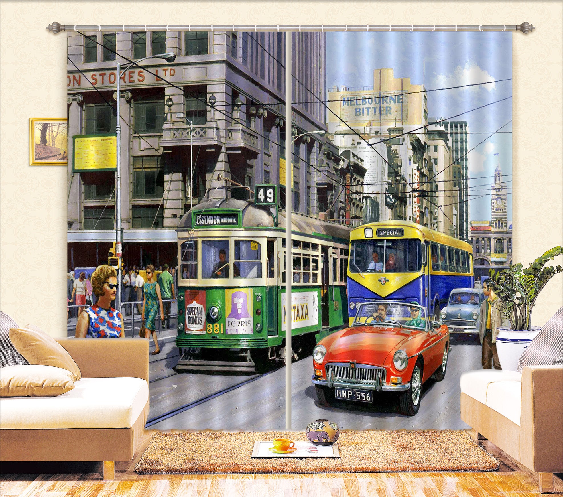 3D Street Vehicle 154 Kevin Walsh Curtain Curtains Drapes