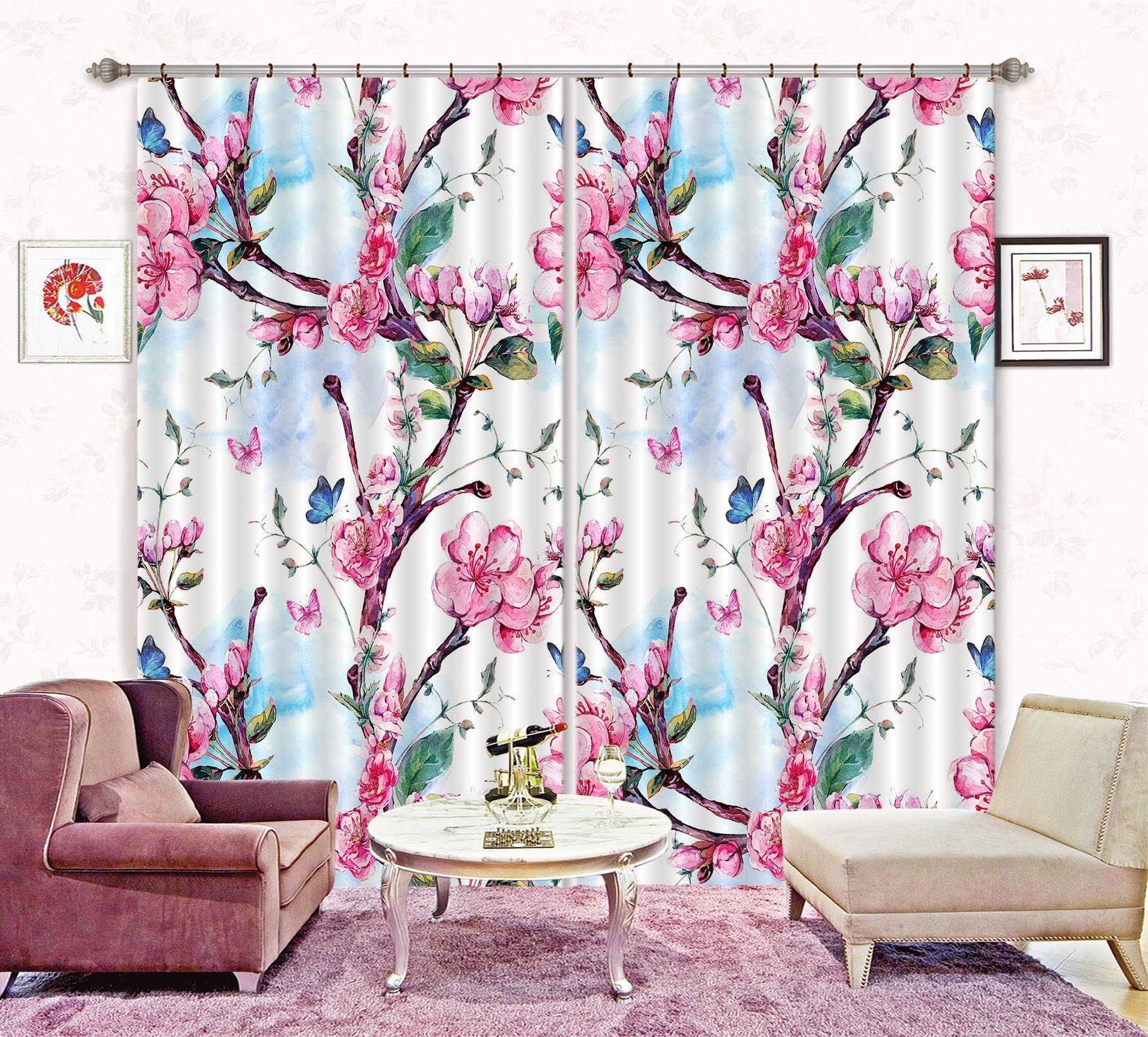 3D Tree Flowers 2330 Curtains Drapes Wallpaper AJ Wallpaper 