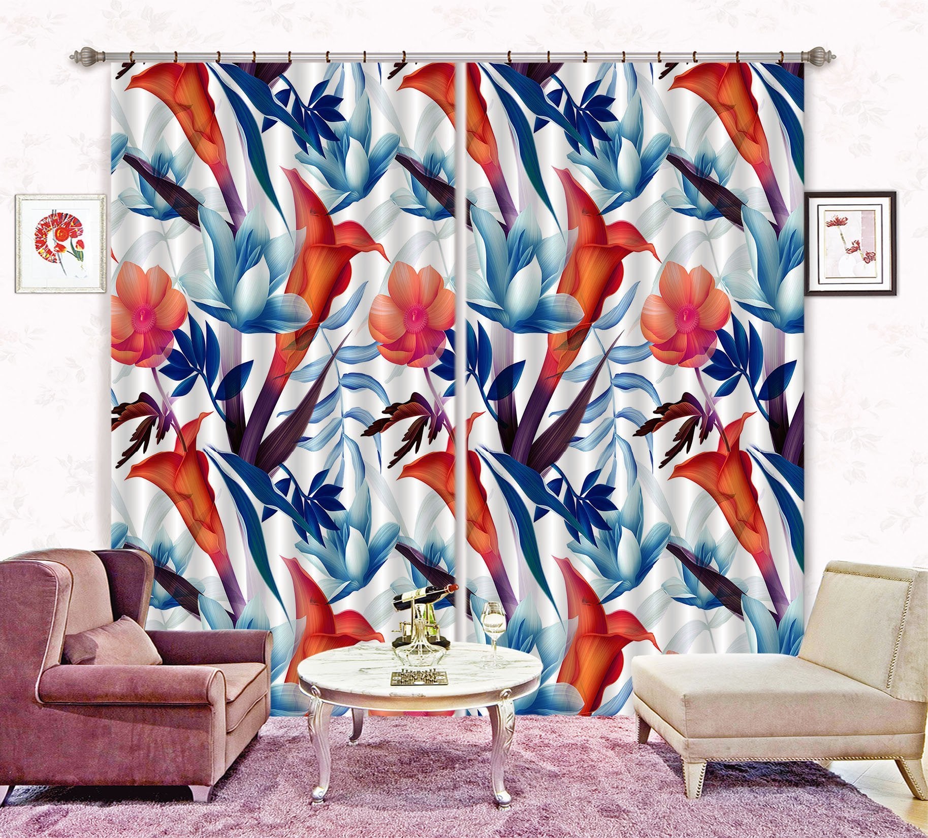 3D Flowers 2321 Curtains Drapes Wallpaper AJ Wallpaper 