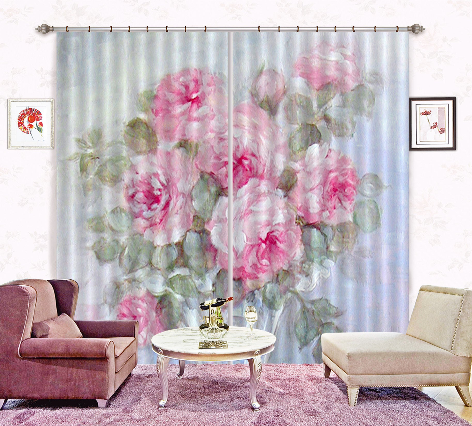 3D Flower Bush 3051 Debi Coules Curtain Curtains Drapes