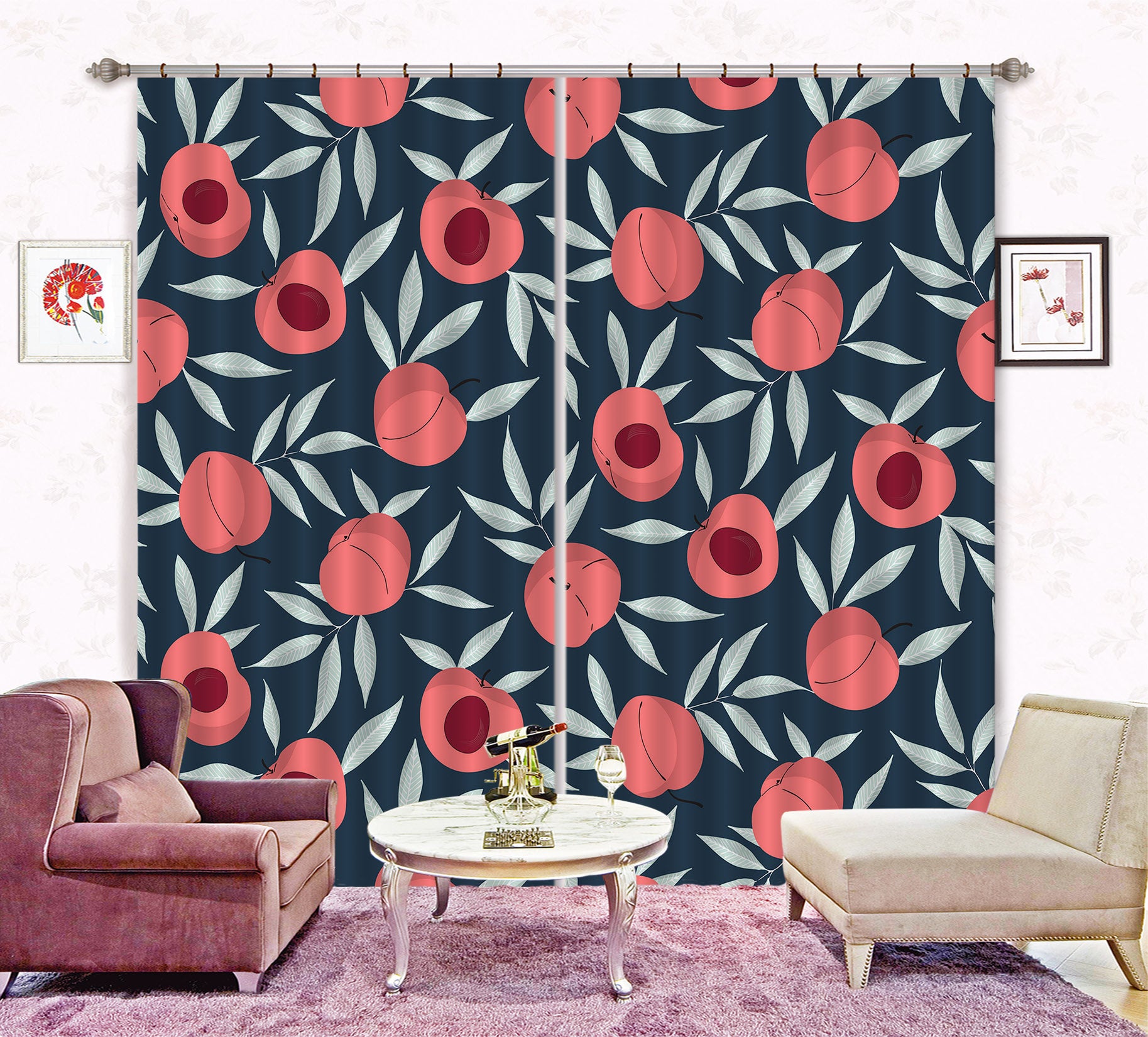 3D Red Flowers 11196 Kashmira Jayaprakash Curtain Curtains Drapes
