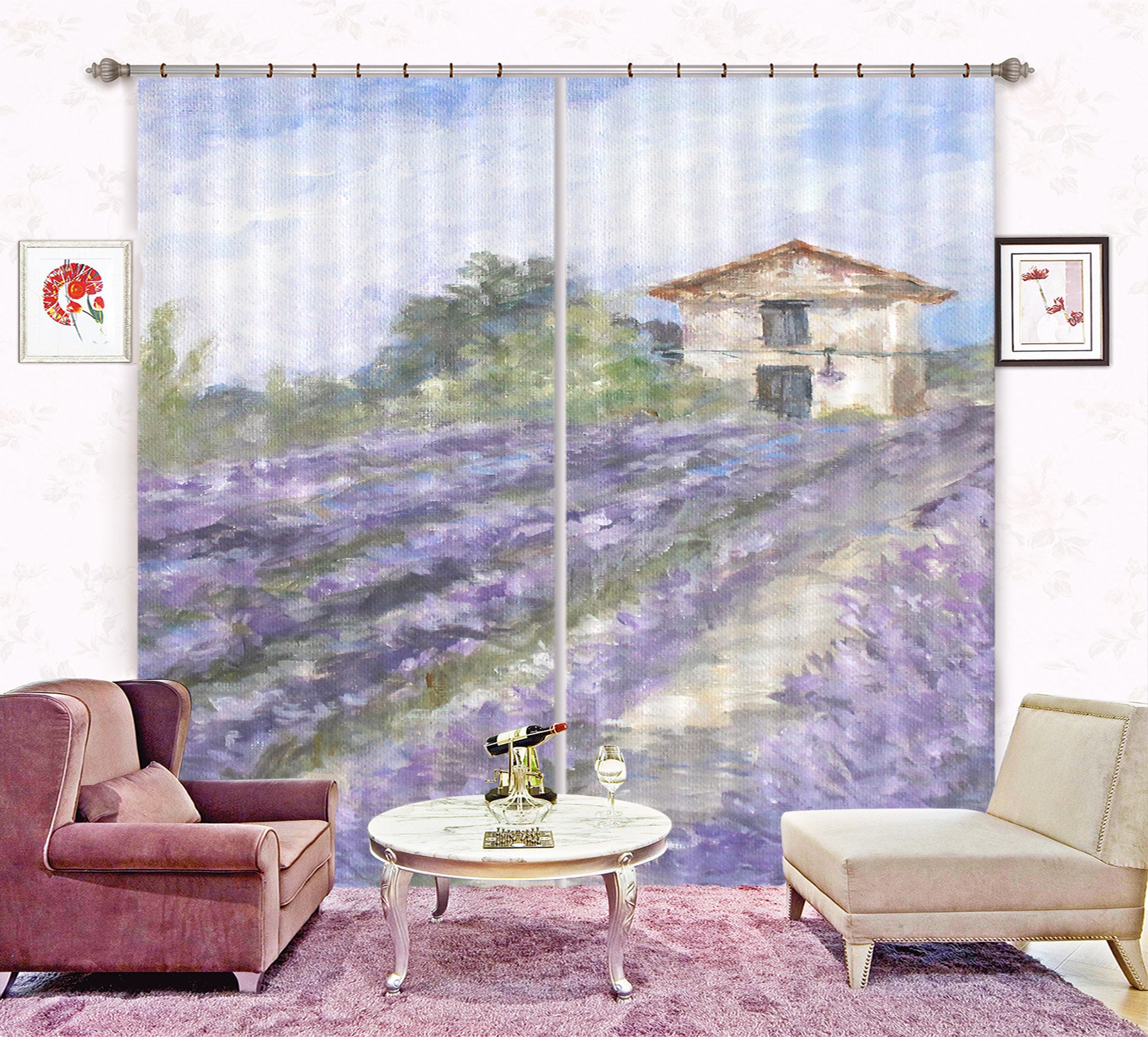 3D Lavender House 1012 Debi Coules Curtain Curtains Drapes