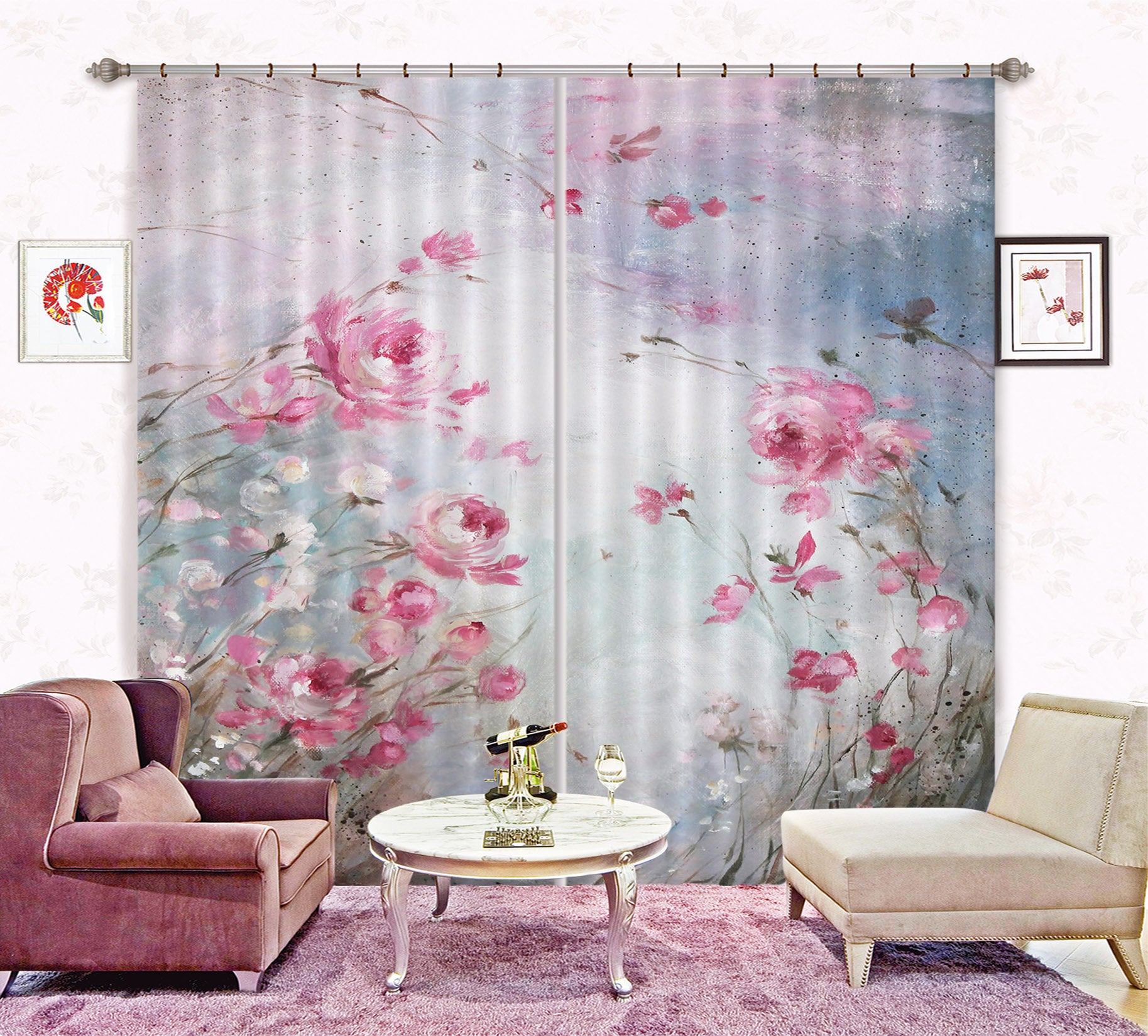3D Flower Bush Branch 2168 Debi Coules Curtain Curtains Drapes