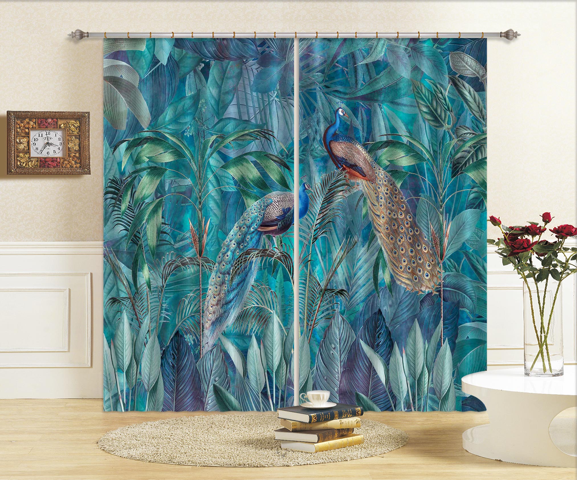 3D Peacock Plant 016 Andrea haase Curtain Curtains Drapes
