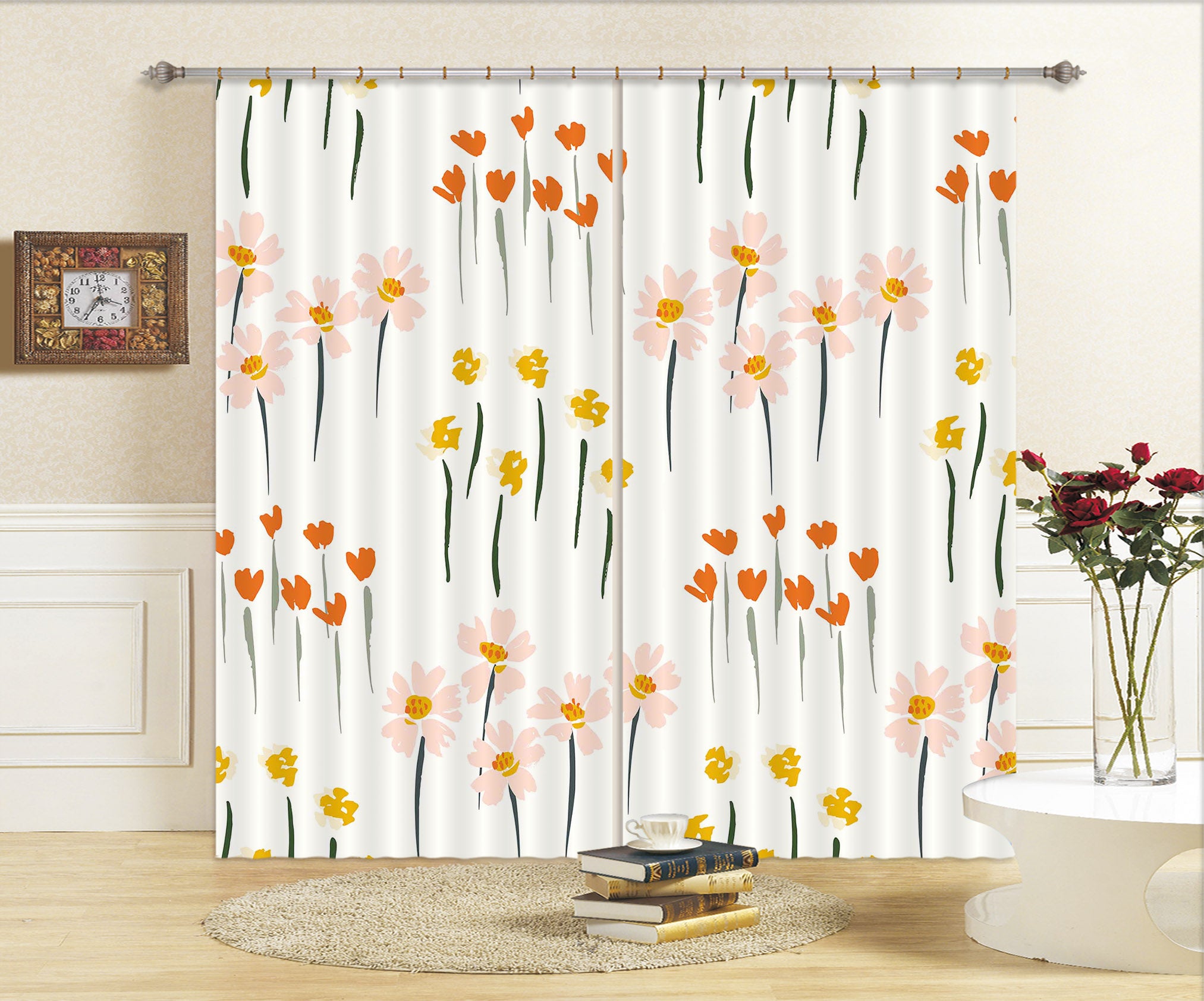 3D Little Flower Pattern 11141 Kashmira Jayaprakash Curtain Curtains Drapes