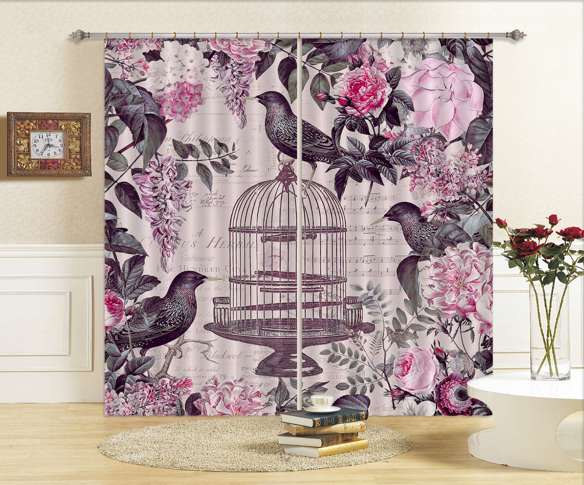 3D Birds Tweet 044 Andrea haase Curtain Curtains Drapes Wallpaper AJ Wallpaper 