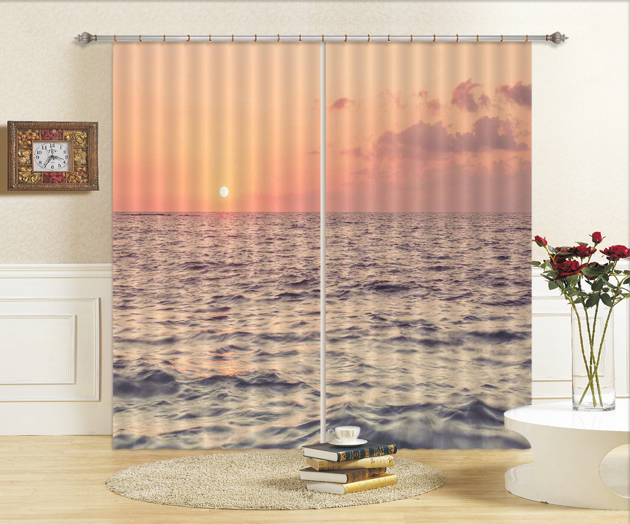 3D Evening Sea 046 Assaf Frank Curtain Curtains Drapes