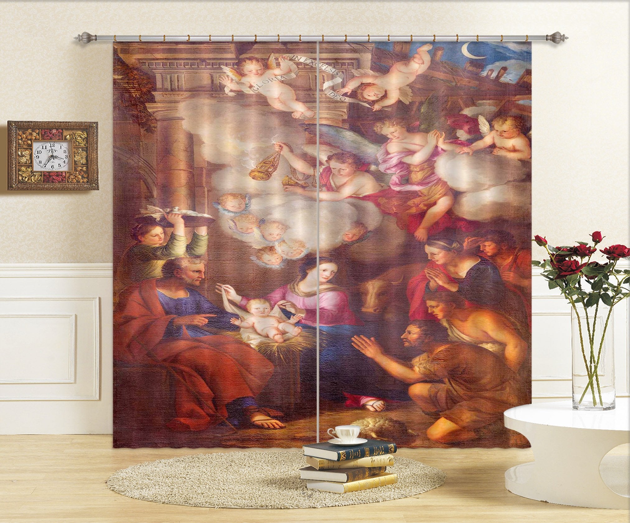 3D Little Aangel Flying 036 Curtains Drapes Curtains AJ Creativity Home 