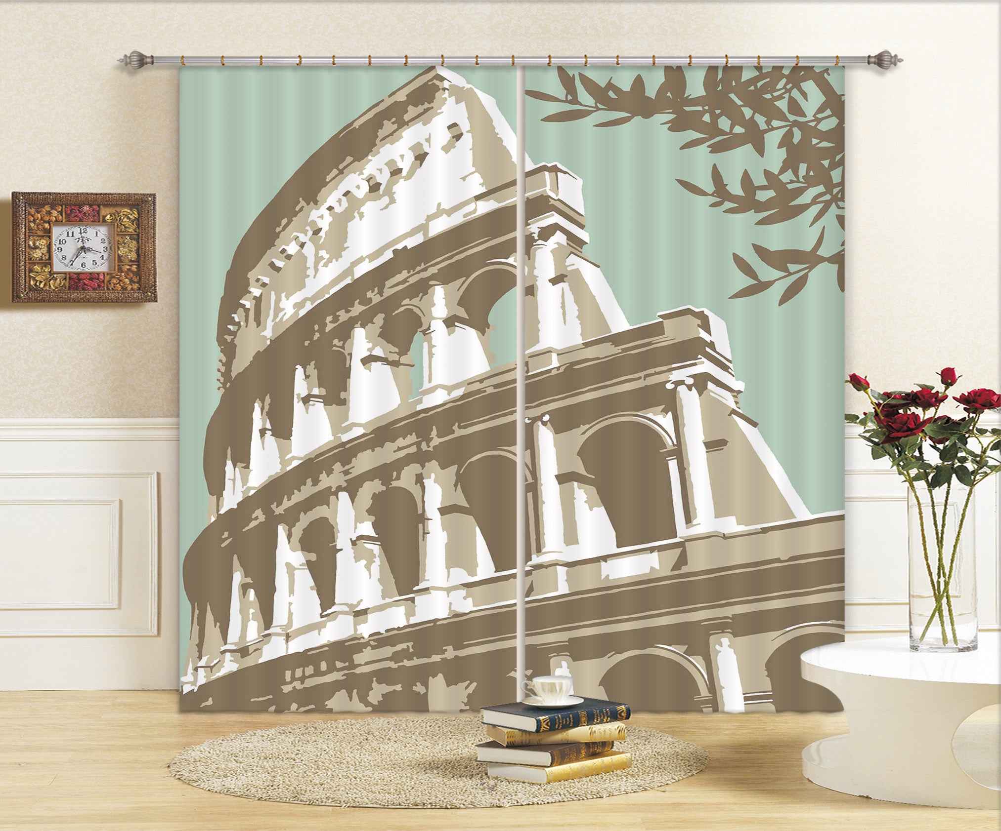 3D Coloseum Rome 110 Steve Read Curtain Curtains Drapes