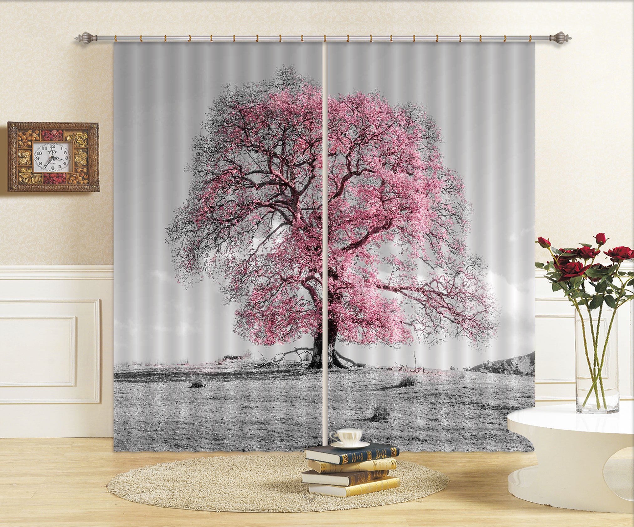 3D Cherry Blossoms 071 Assaf Frank Curtain Curtains Drapes