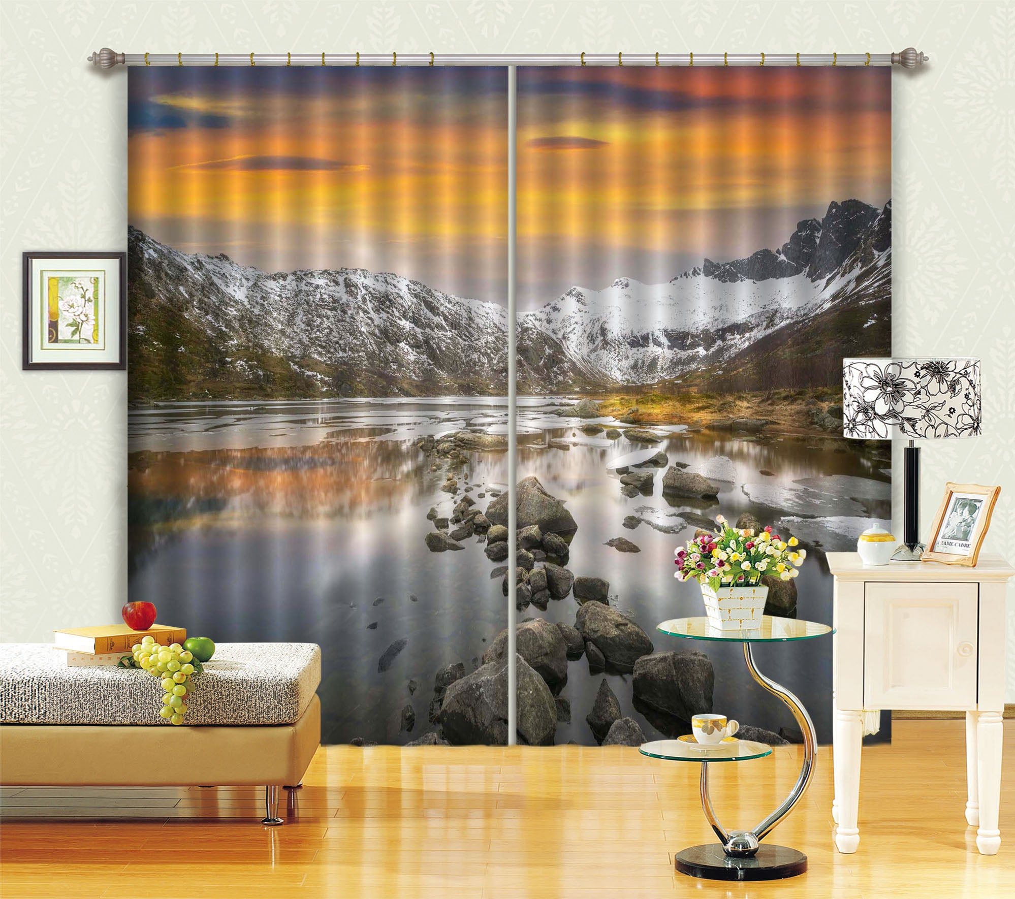 3D River Stones 138 Marco Carmassi Curtain Curtains Drapes