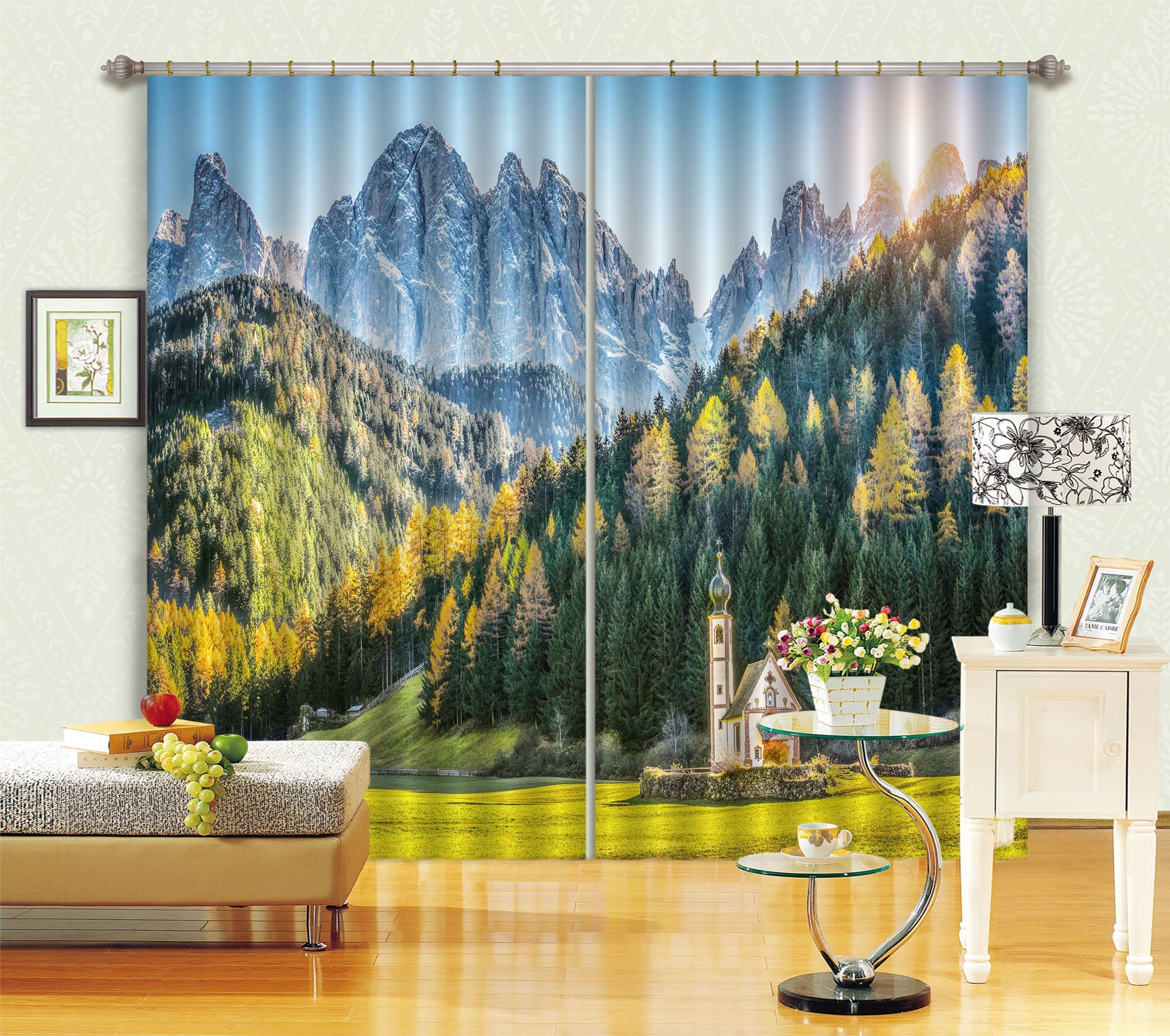 3D Sunny Forest 149 Marco Carmassi Curtain Curtains Drapes