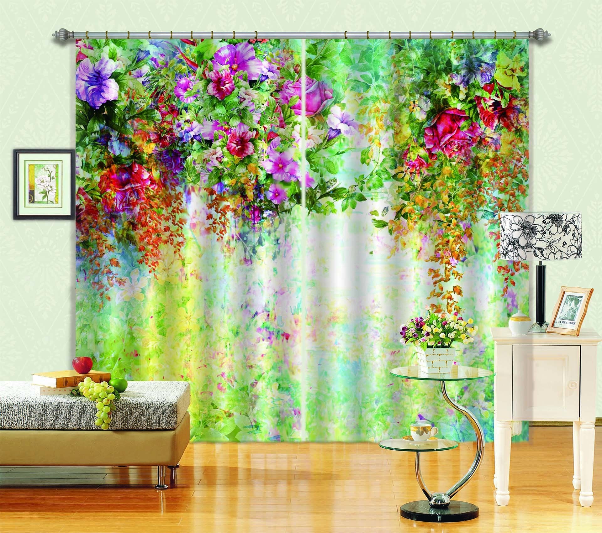 3D Bright Flowers Vines 745 Curtains Drapes Wallpaper AJ Wallpaper 