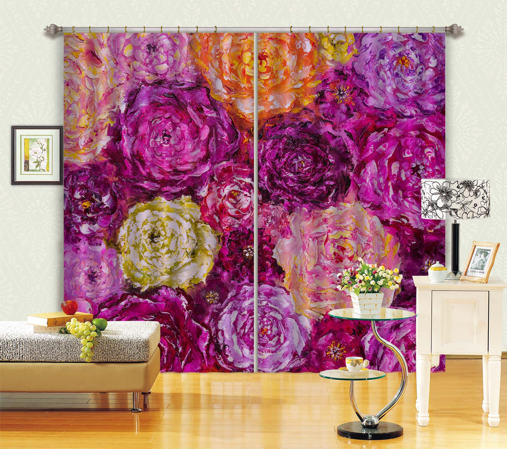 3D Bright Flowers 2395 Skromova Marina Curtain Curtains Drapes