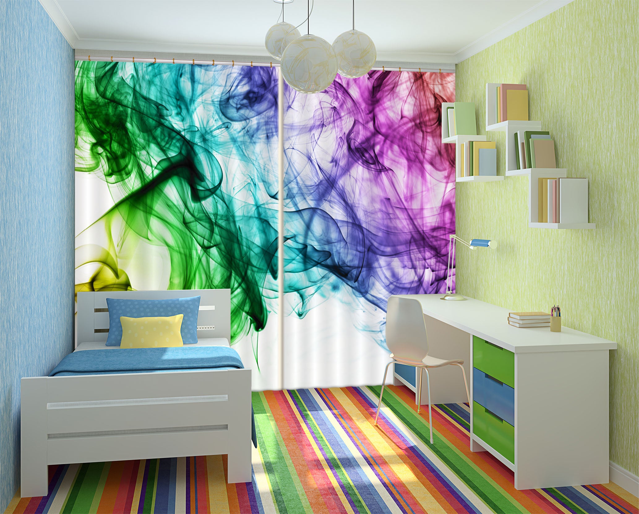 3D Color Graffiti 838 Curtains Drapes