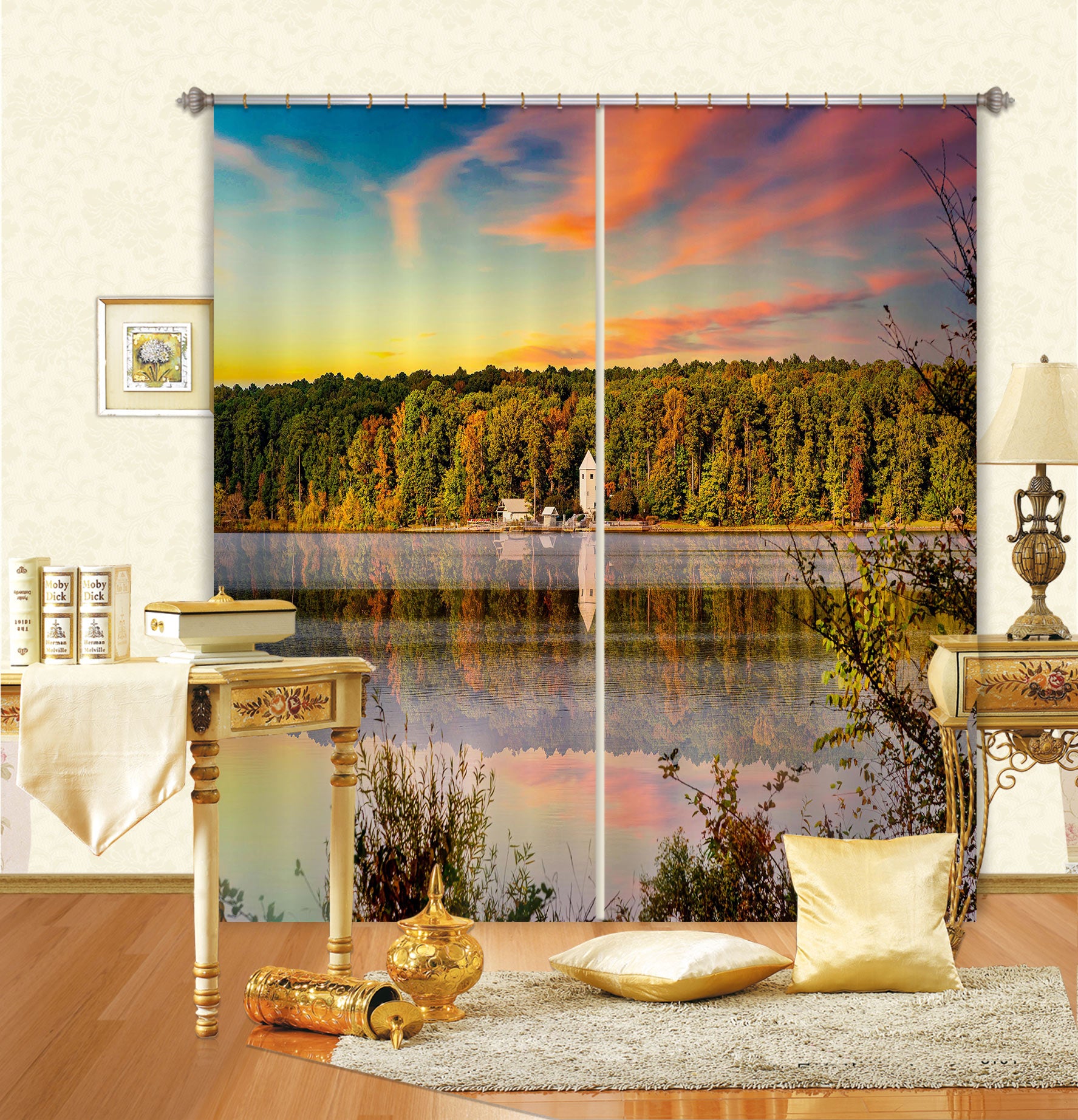 3D Forest River 5338 Beth Sheridan Curtain Curtains Drapes