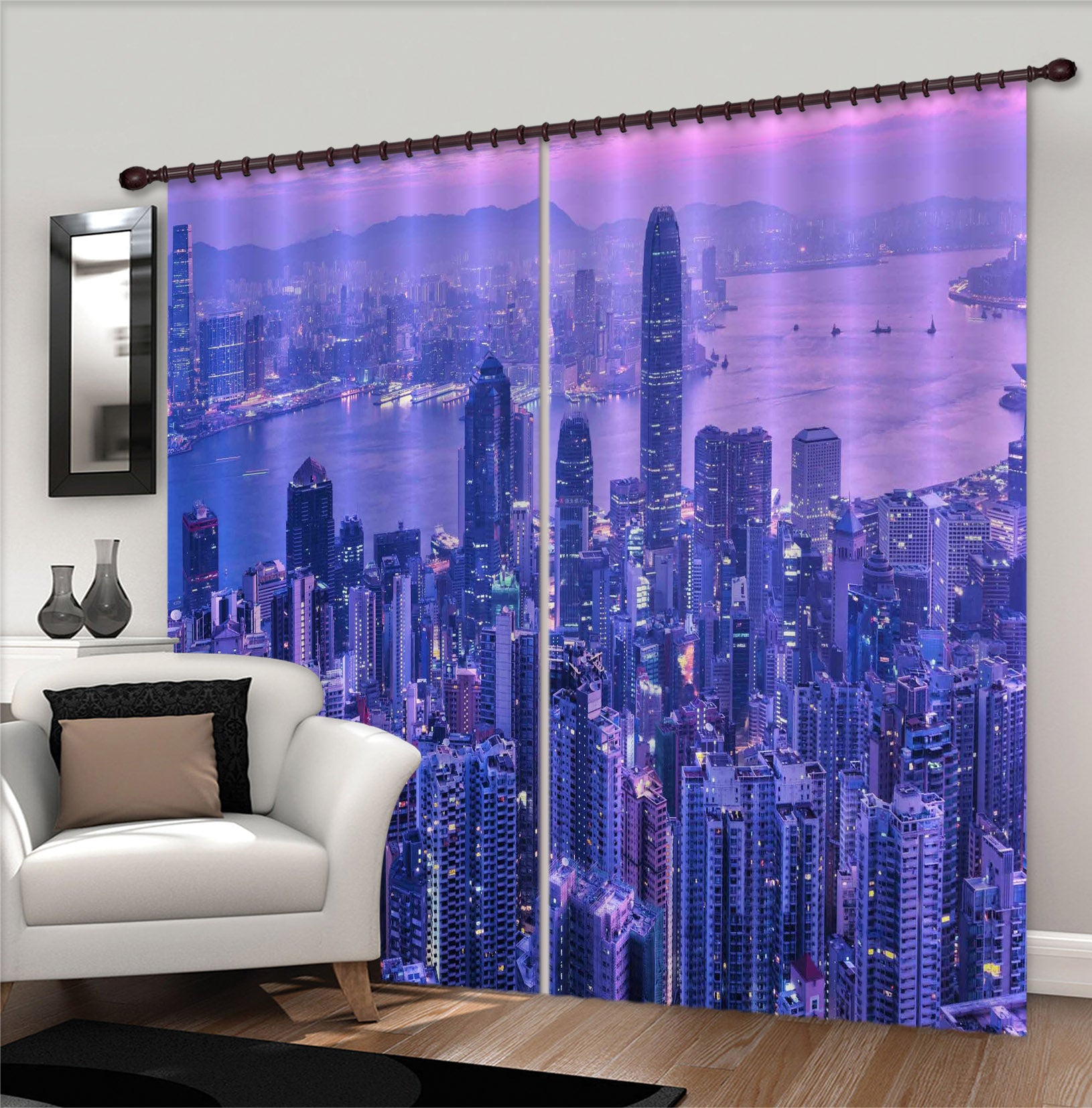 3D Morning City 190 Marco Carmassi Curtain Curtains Drapes