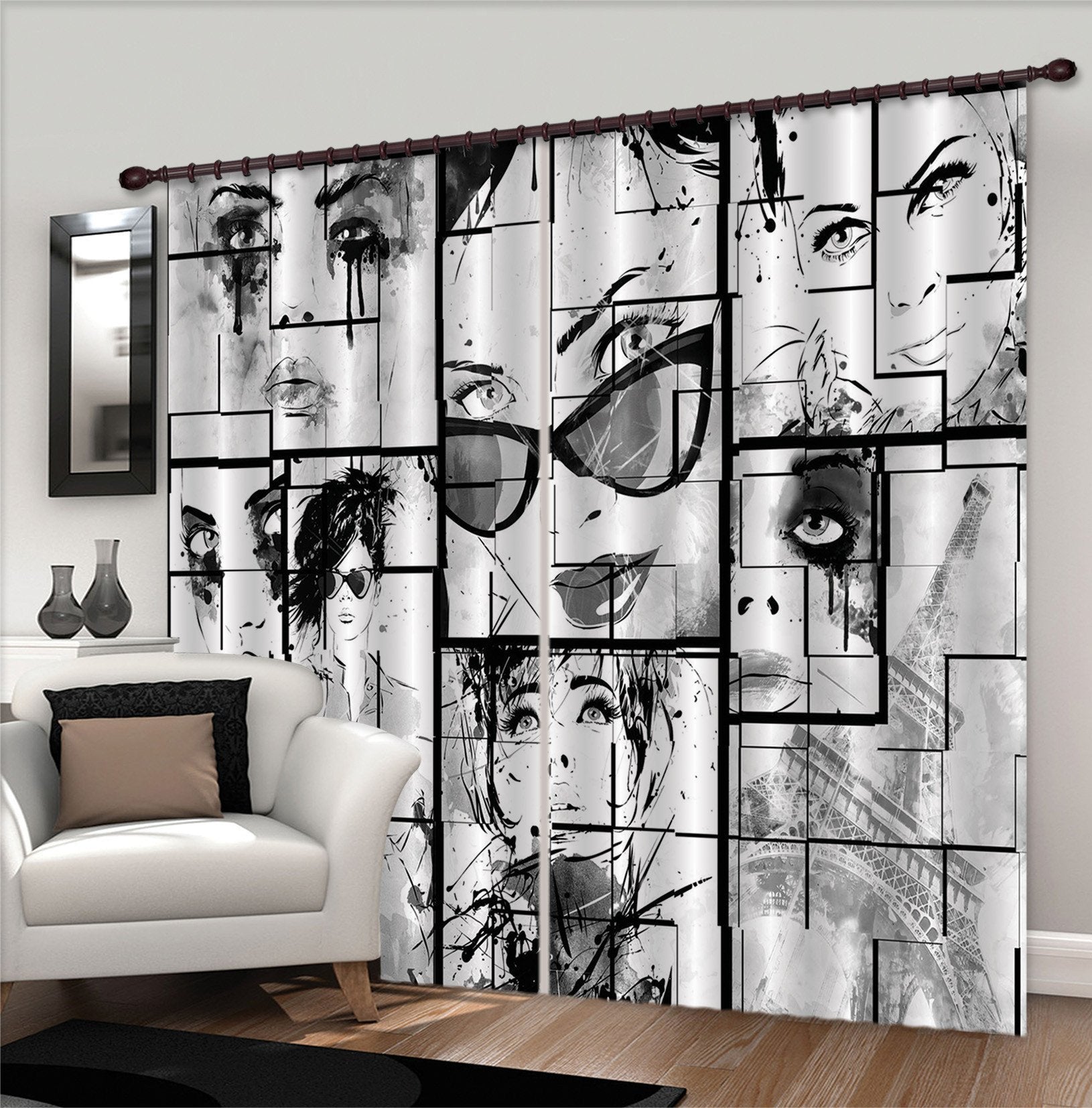 3D Graffiti Women Poster 744 Curtains Drapes Wallpaper AJ Wallpaper 
