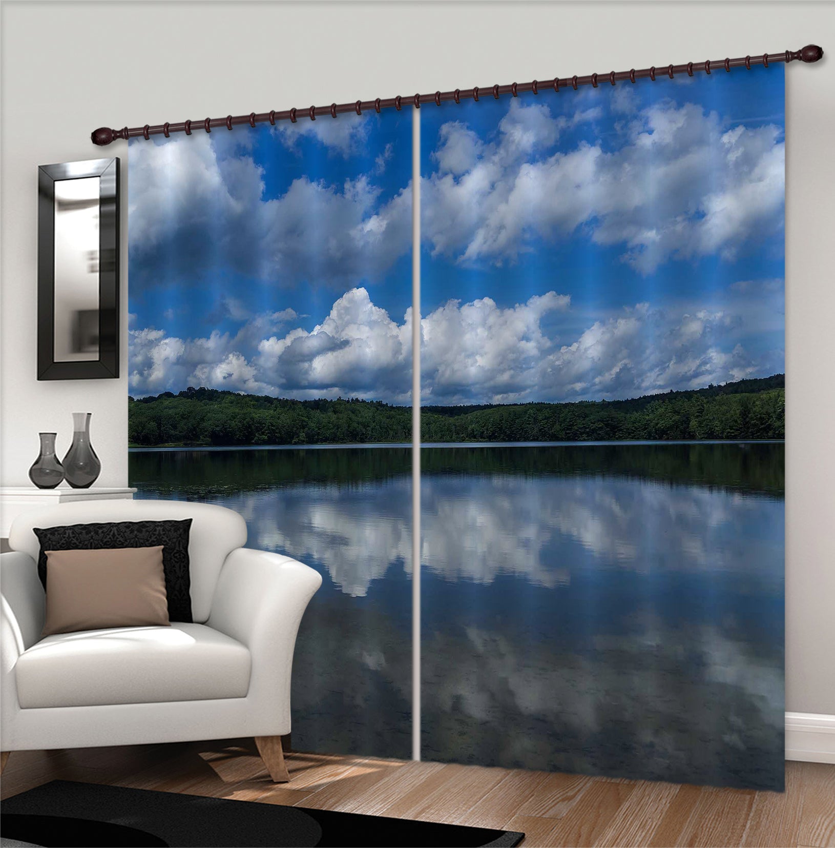 3D Cloud Lake 004 Jerry LoFaro Curtain Curtains Drapes