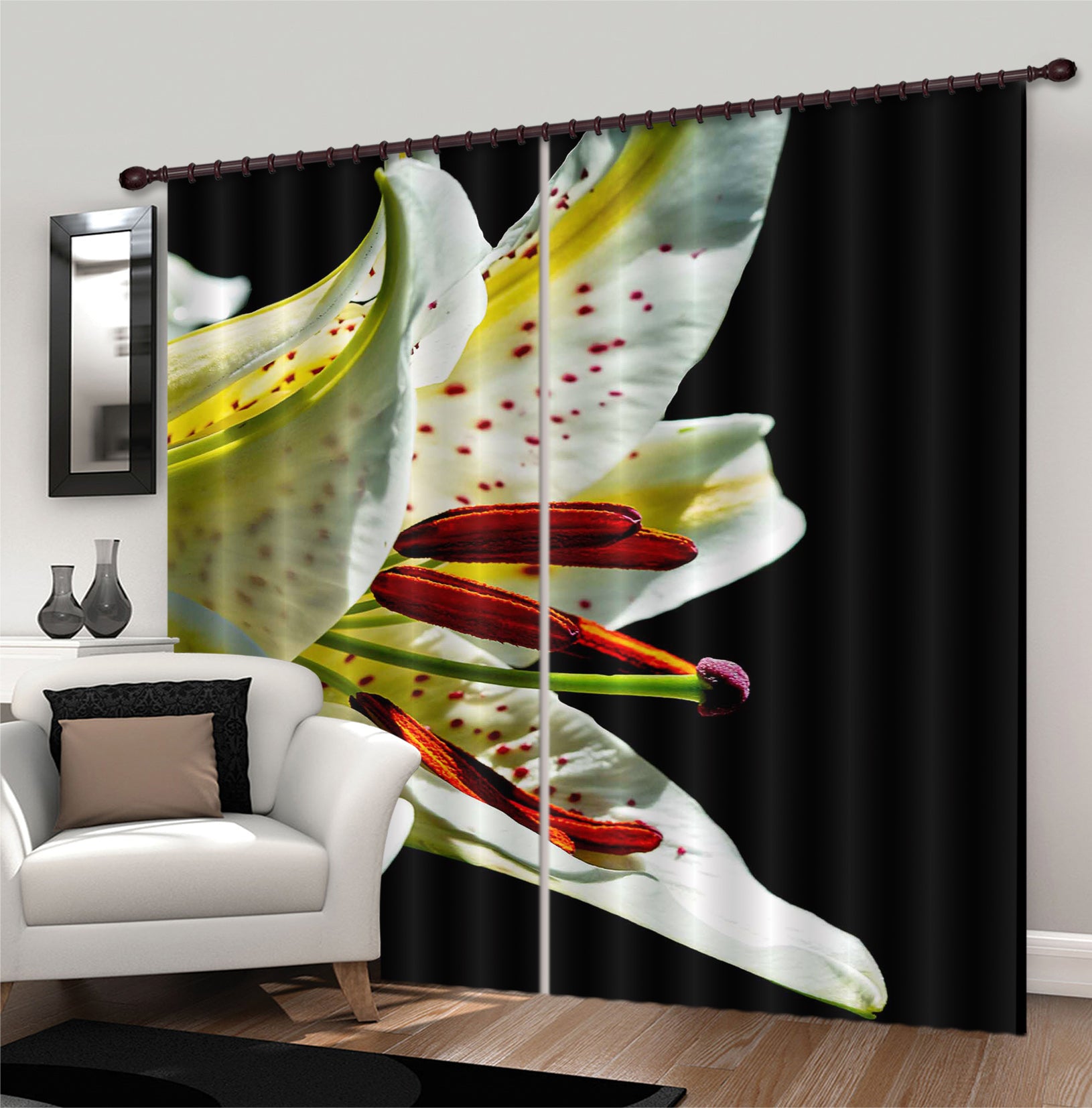 3D Lily 076 Kathy Barefield Curtain Curtains Drapes