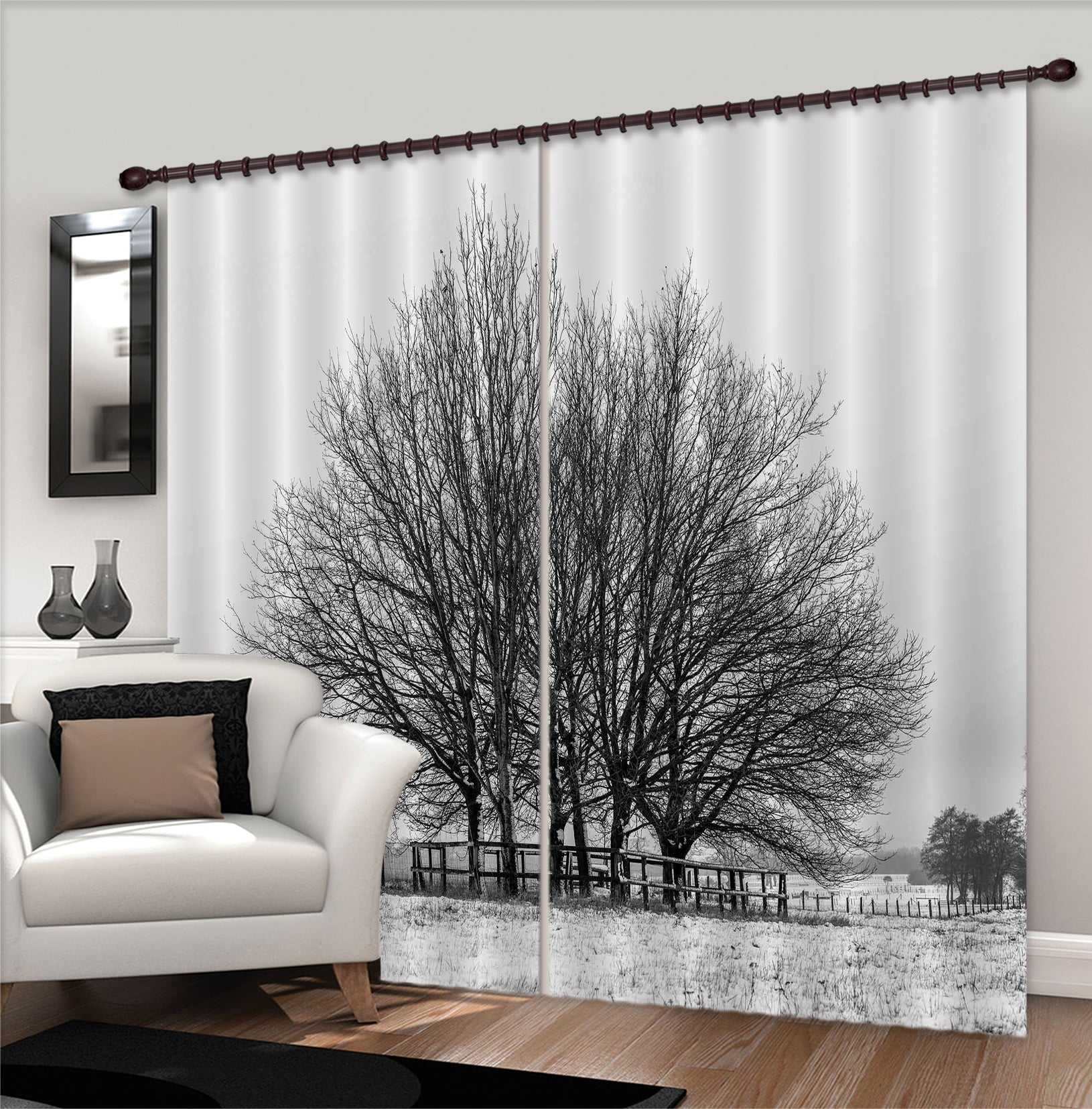 3D Black Tree 052 Assaf Frank Curtain Curtains Drapes