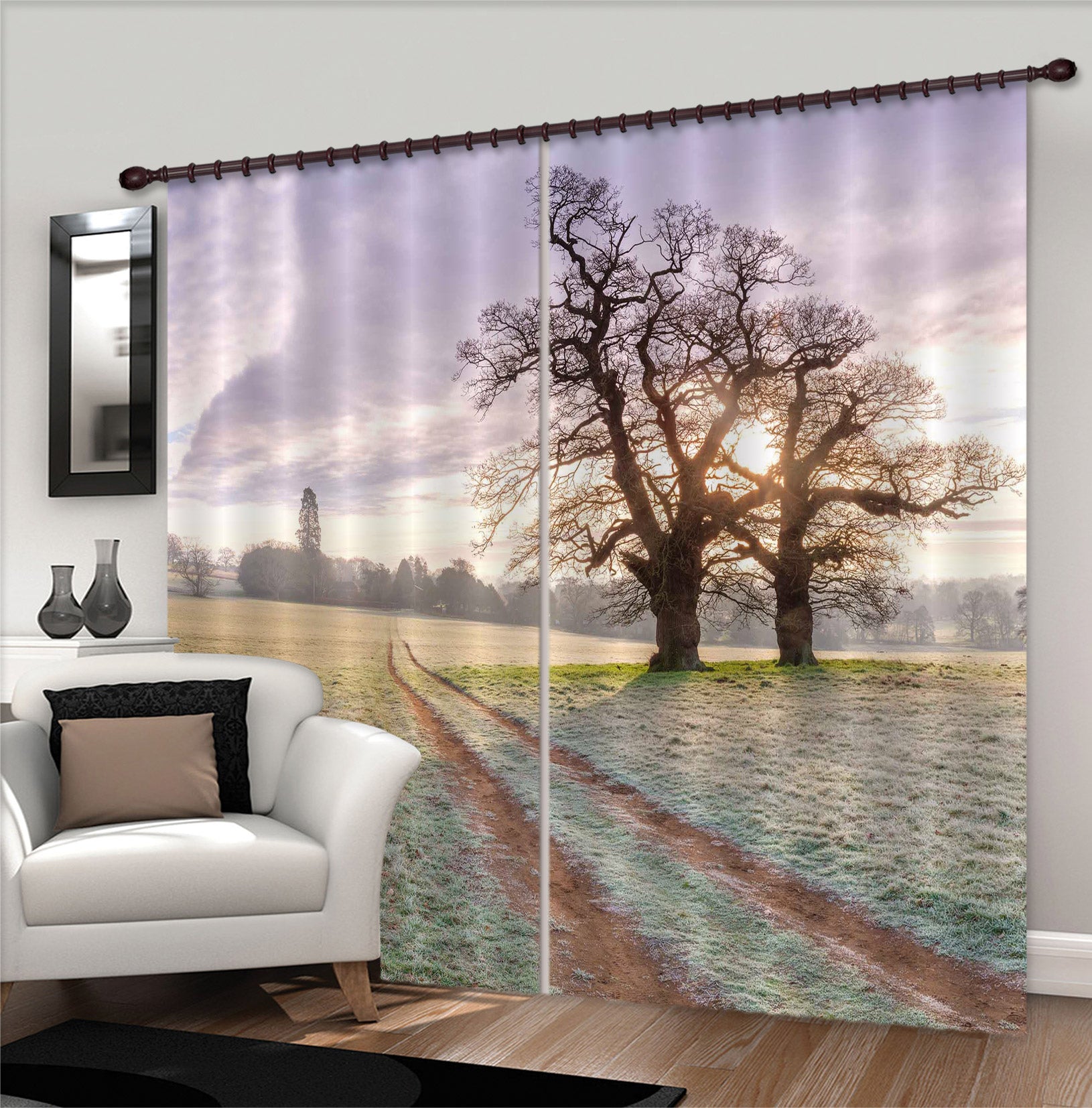 3D Park Tree 090 Assaf Frank Curtain Curtains Drapes