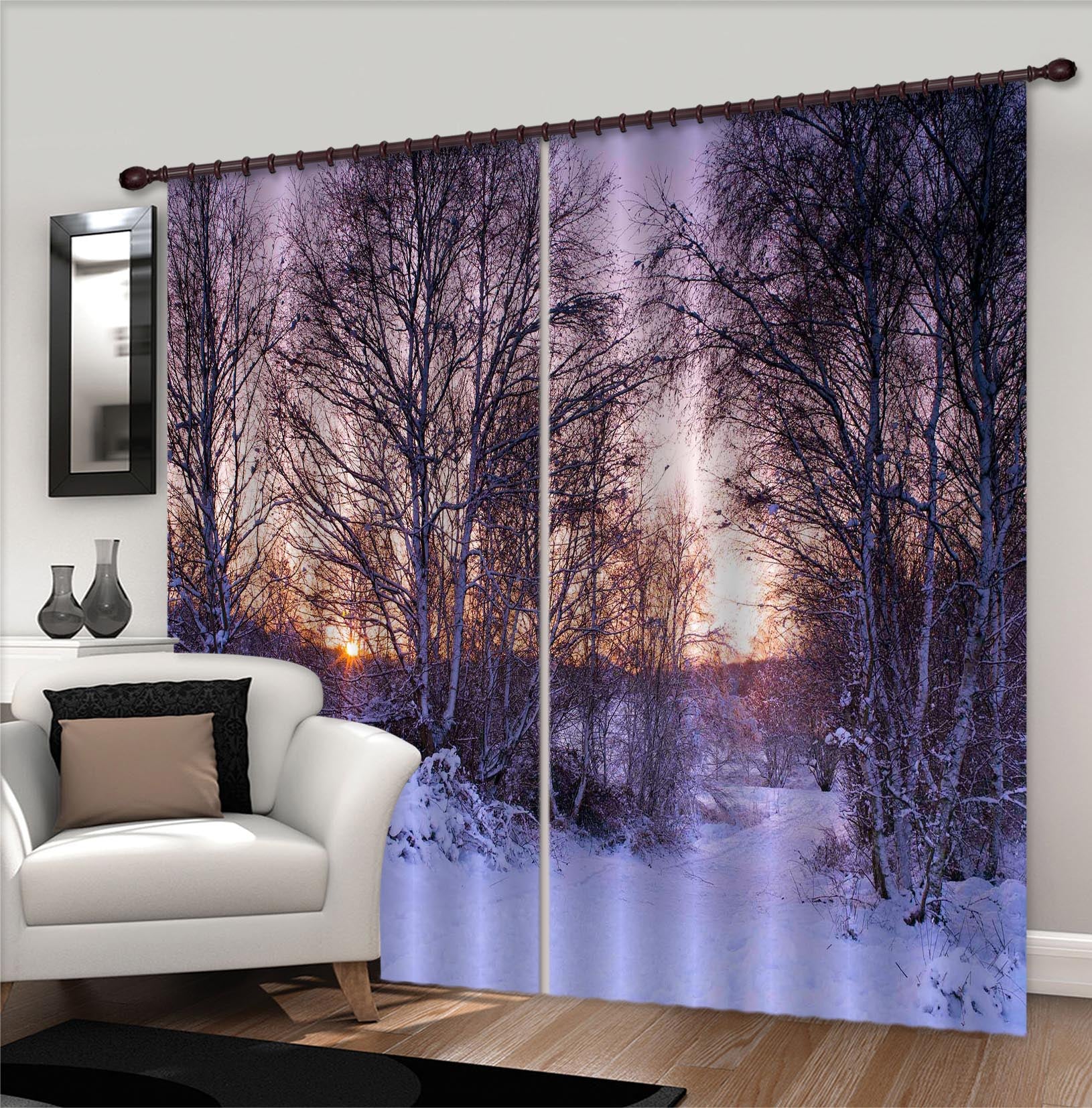 3D Dusk Forest 002 Assaf Frank Curtain Curtains Drapes