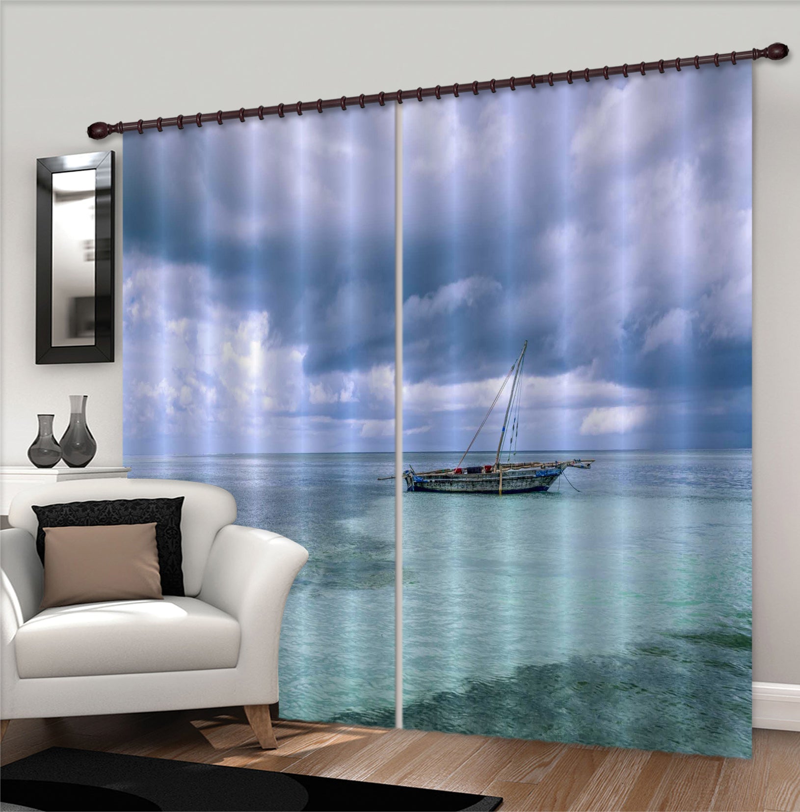 3D Sea Boat 109 Marco Carmassi Curtain Curtains Drapes