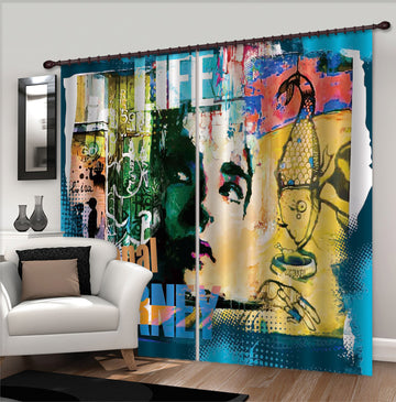 3D Painted Girl 102 Curtains Drapes