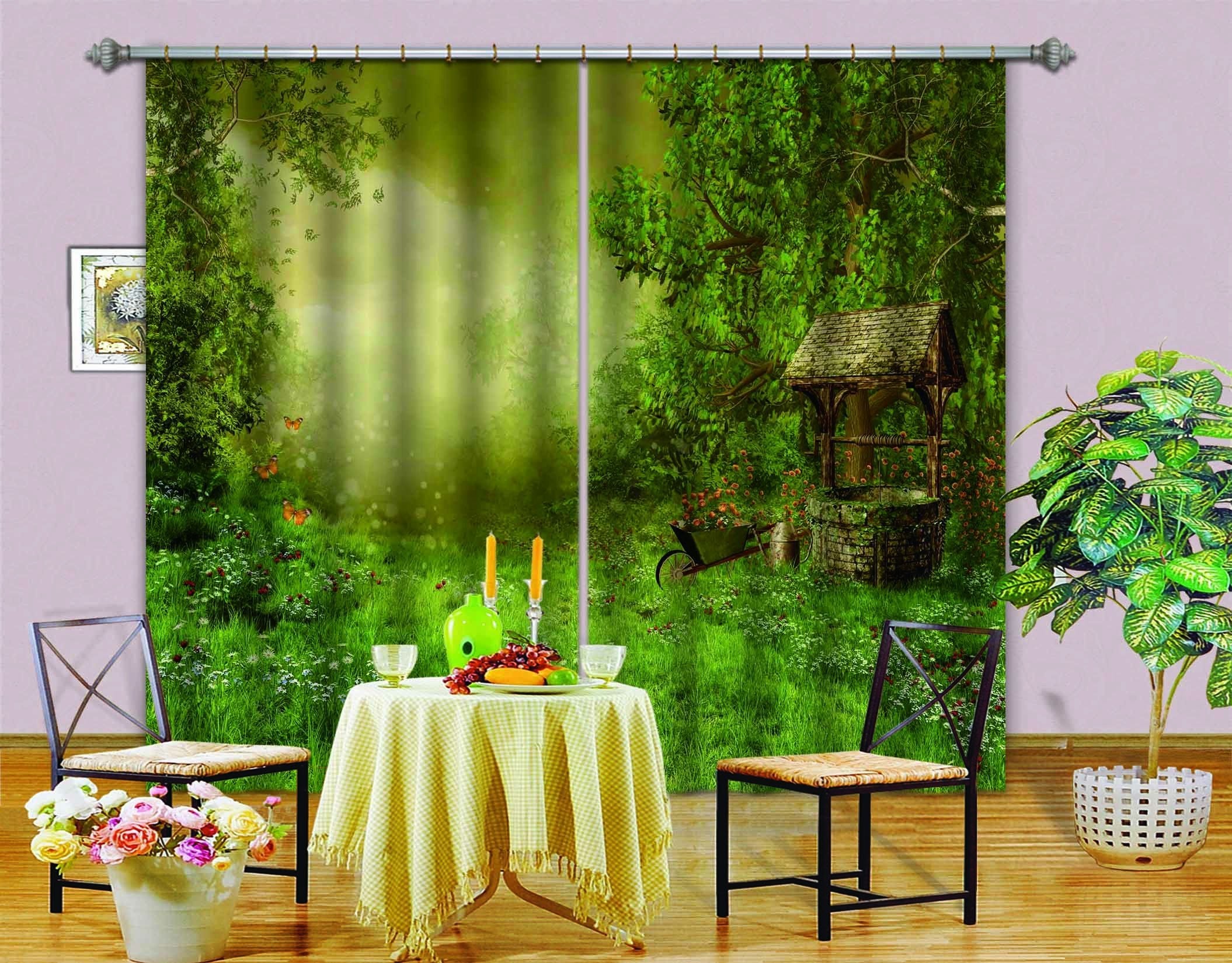 3D Old Well Scenery 686 Curtains Drapes Wallpaper AJ Wallpaper 